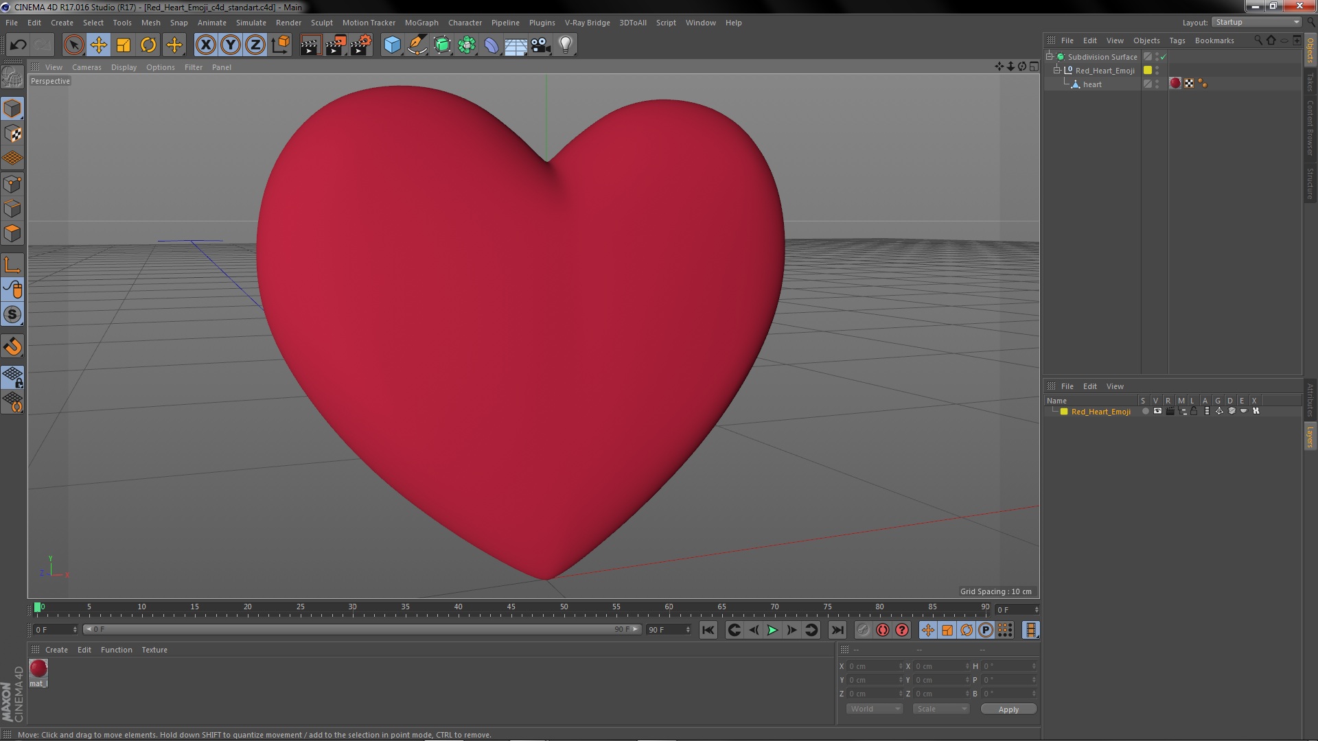 3D model Red Heart Emoji