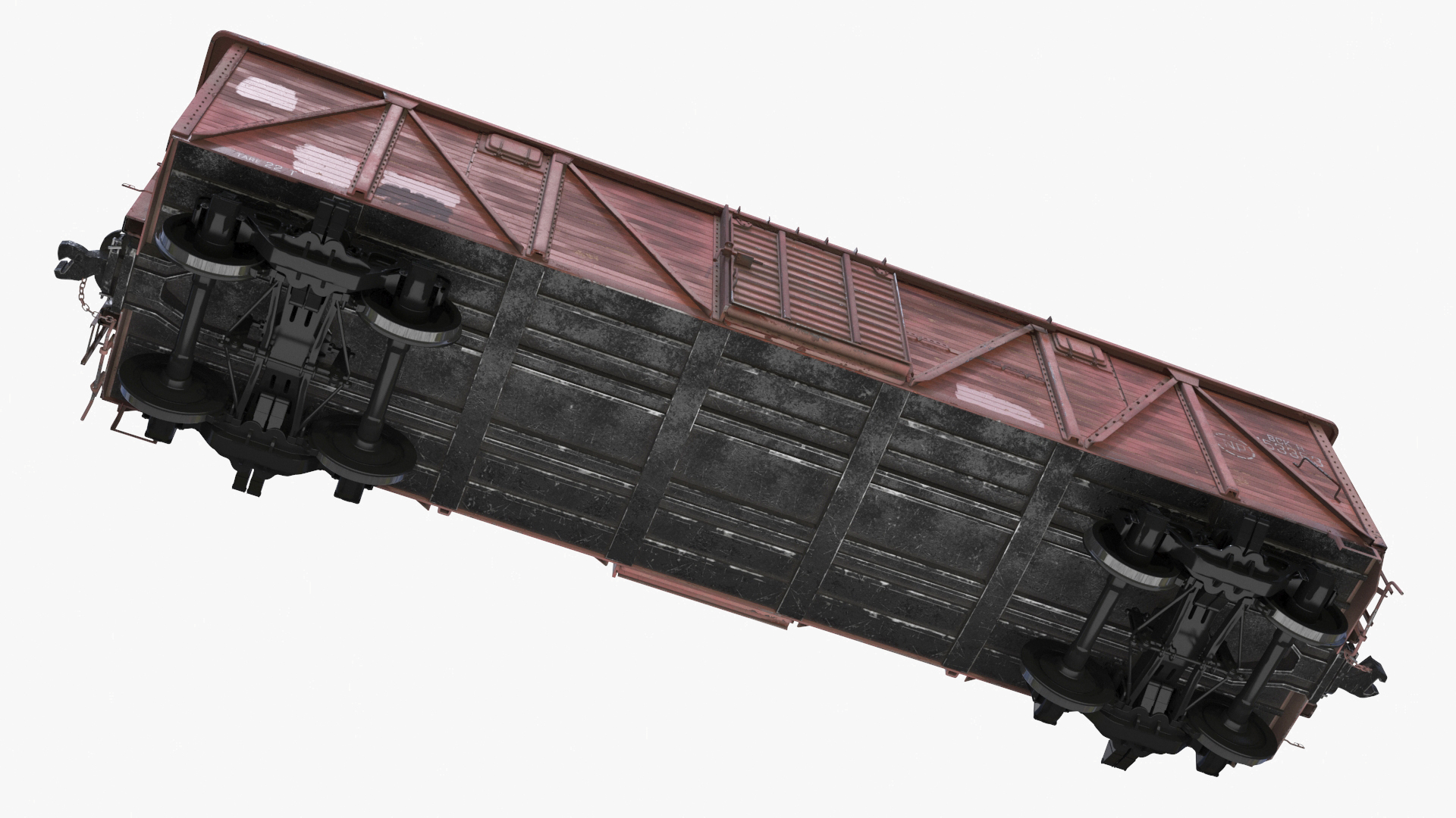 Steam Engine with Freight Cars and Caboose 3D