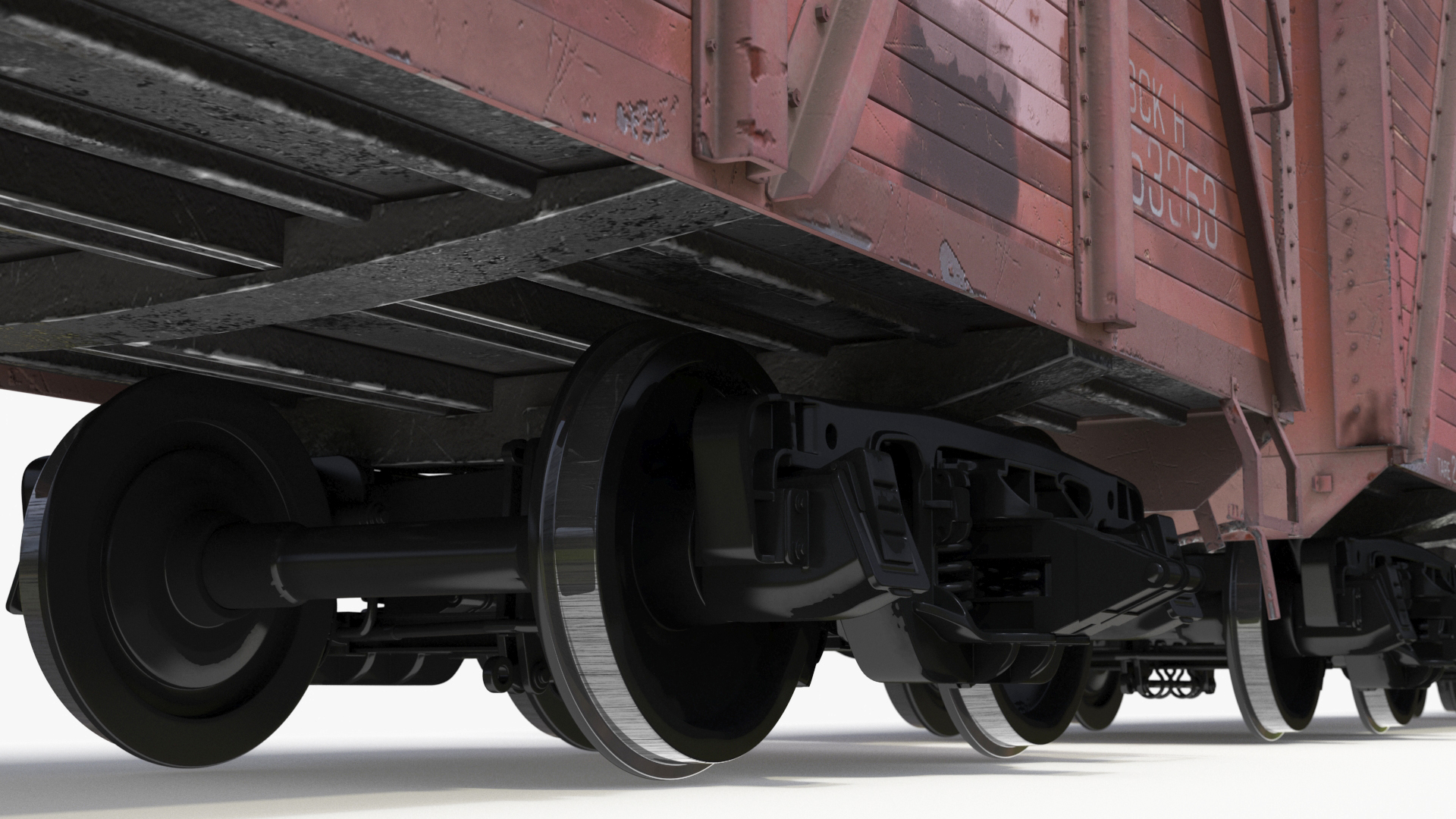 Steam Engine with Freight Cars and Caboose 3D