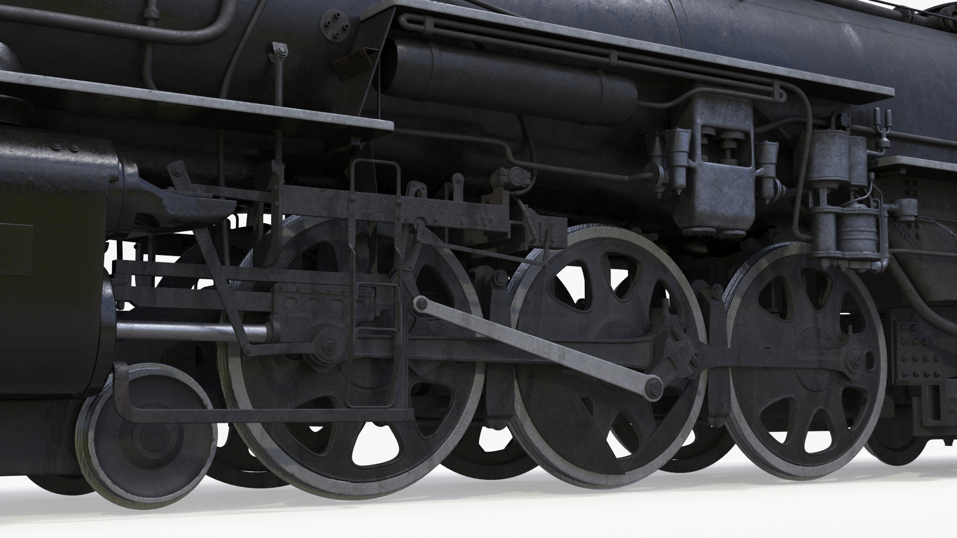 Steam Engine with Freight Cars and Caboose 3D