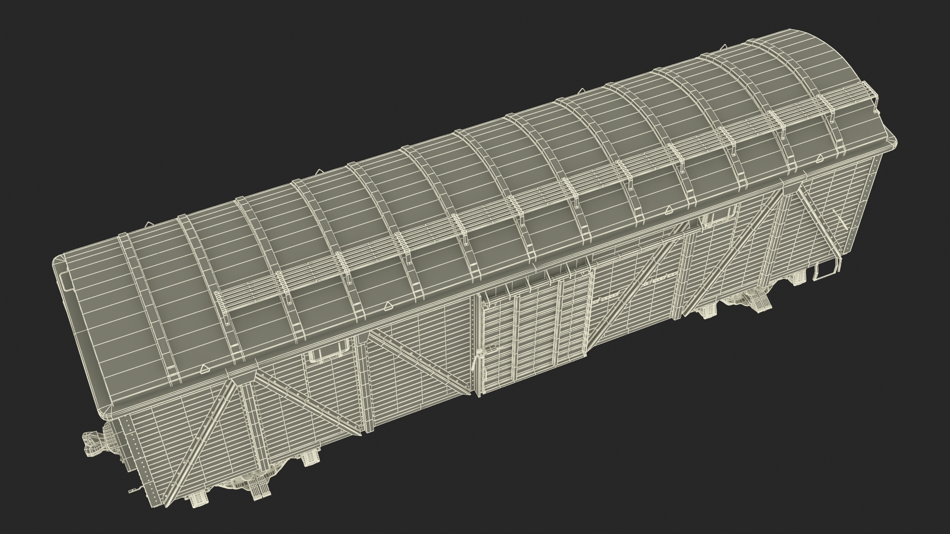 Steam Engine with Freight Cars and Caboose 3D