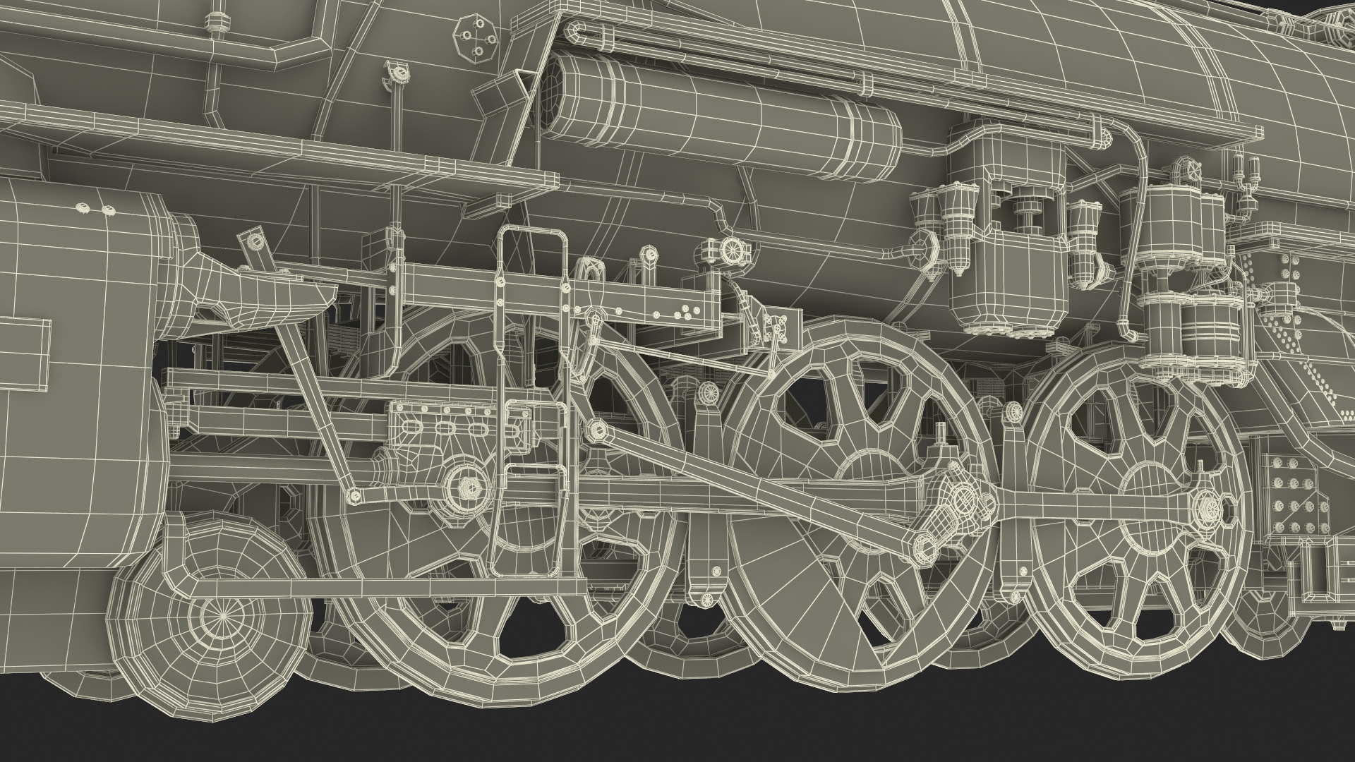 Steam Engine with Freight Cars and Caboose 3D