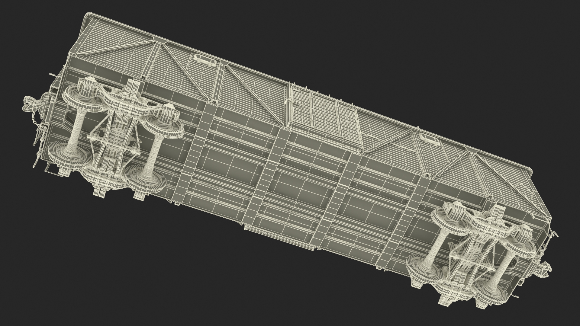 Steam Engine with Freight Cars and Caboose 3D
