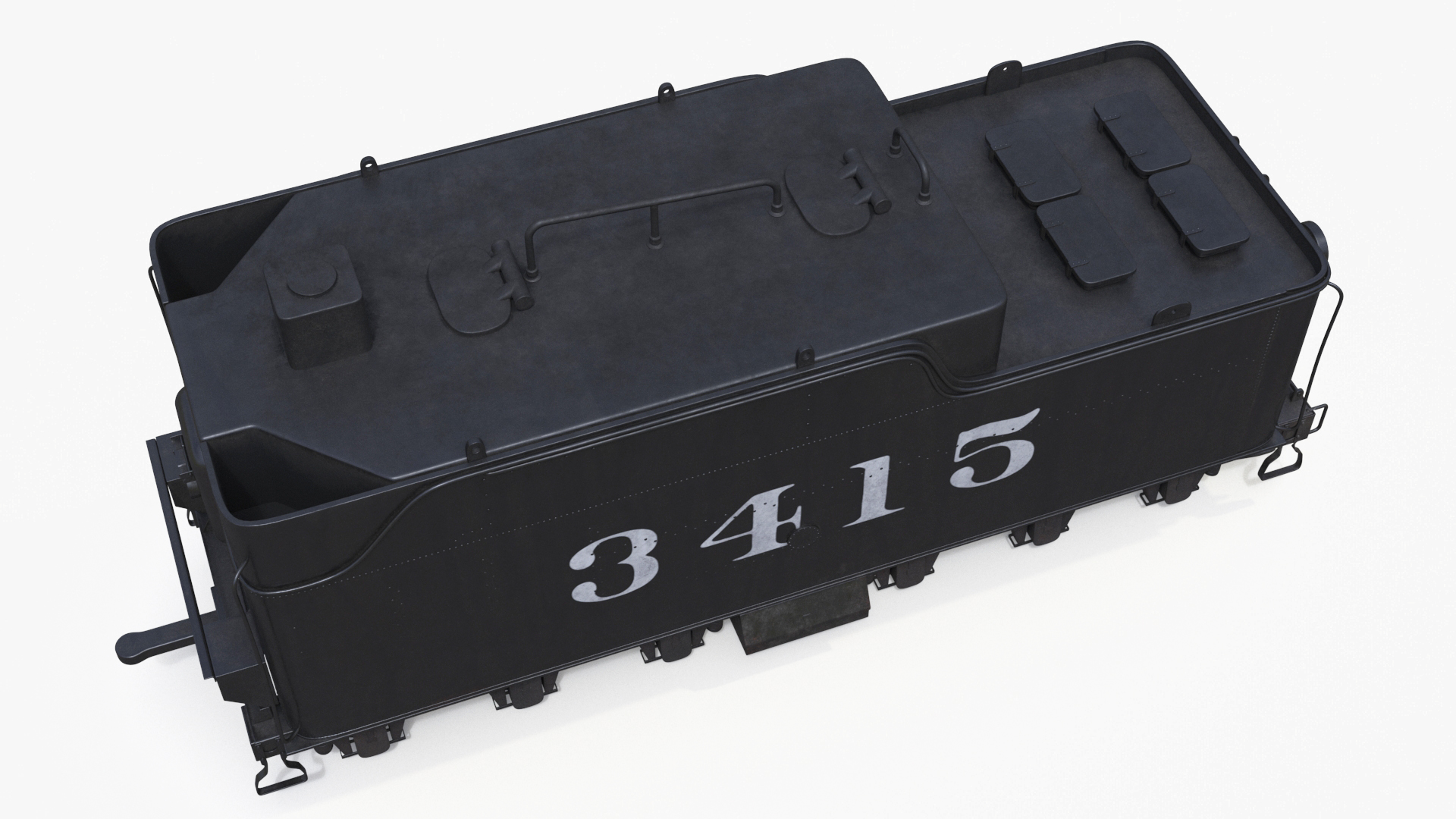 Steam Engine with Freight Cars and Caboose 3D