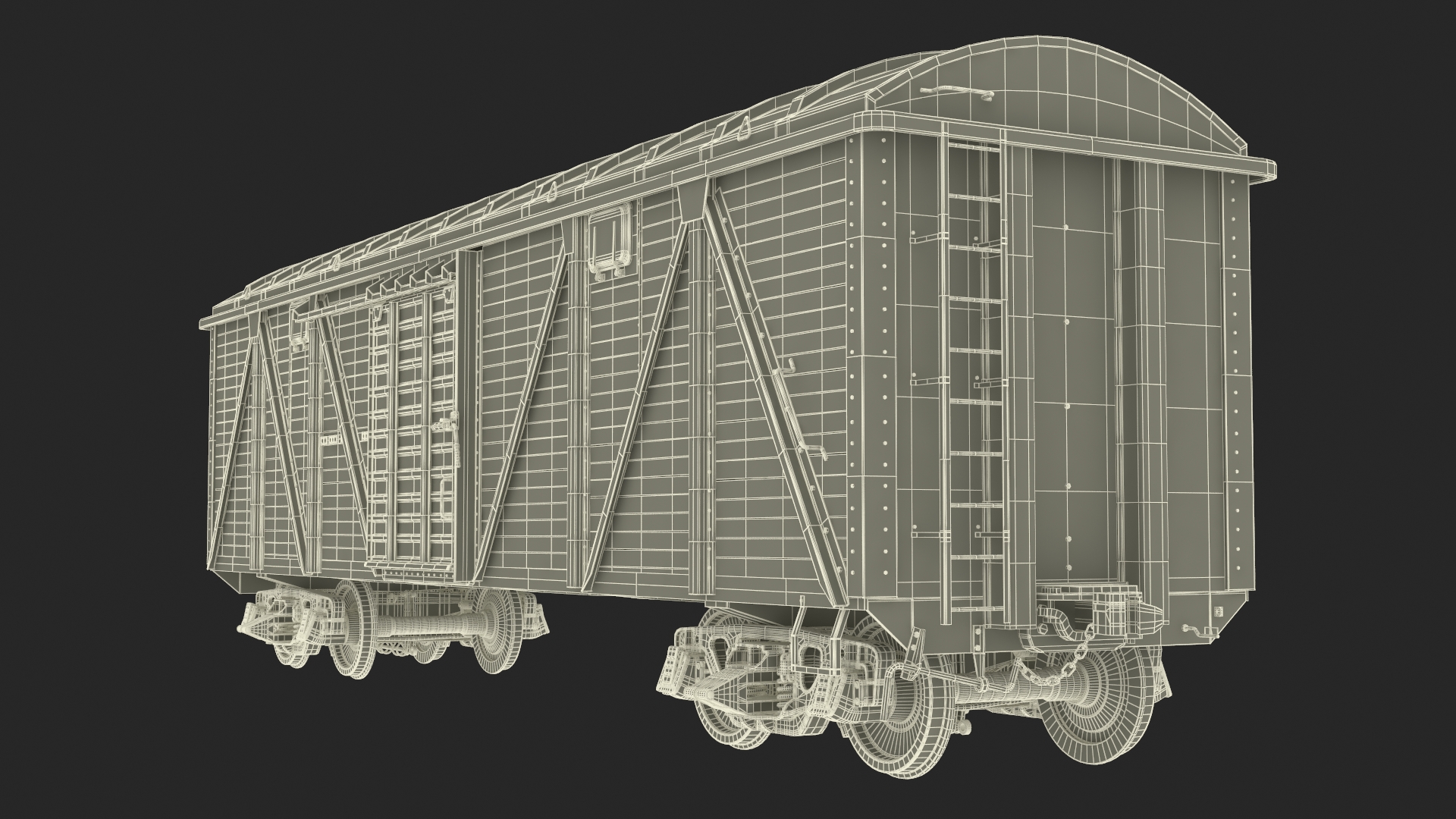 Steam Engine with Freight Cars and Caboose 3D