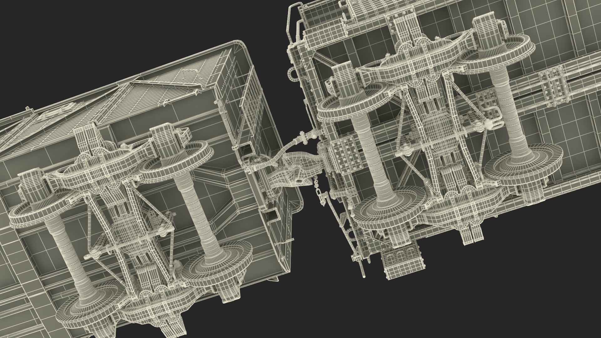 Steam Engine with Freight Cars and Caboose 3D