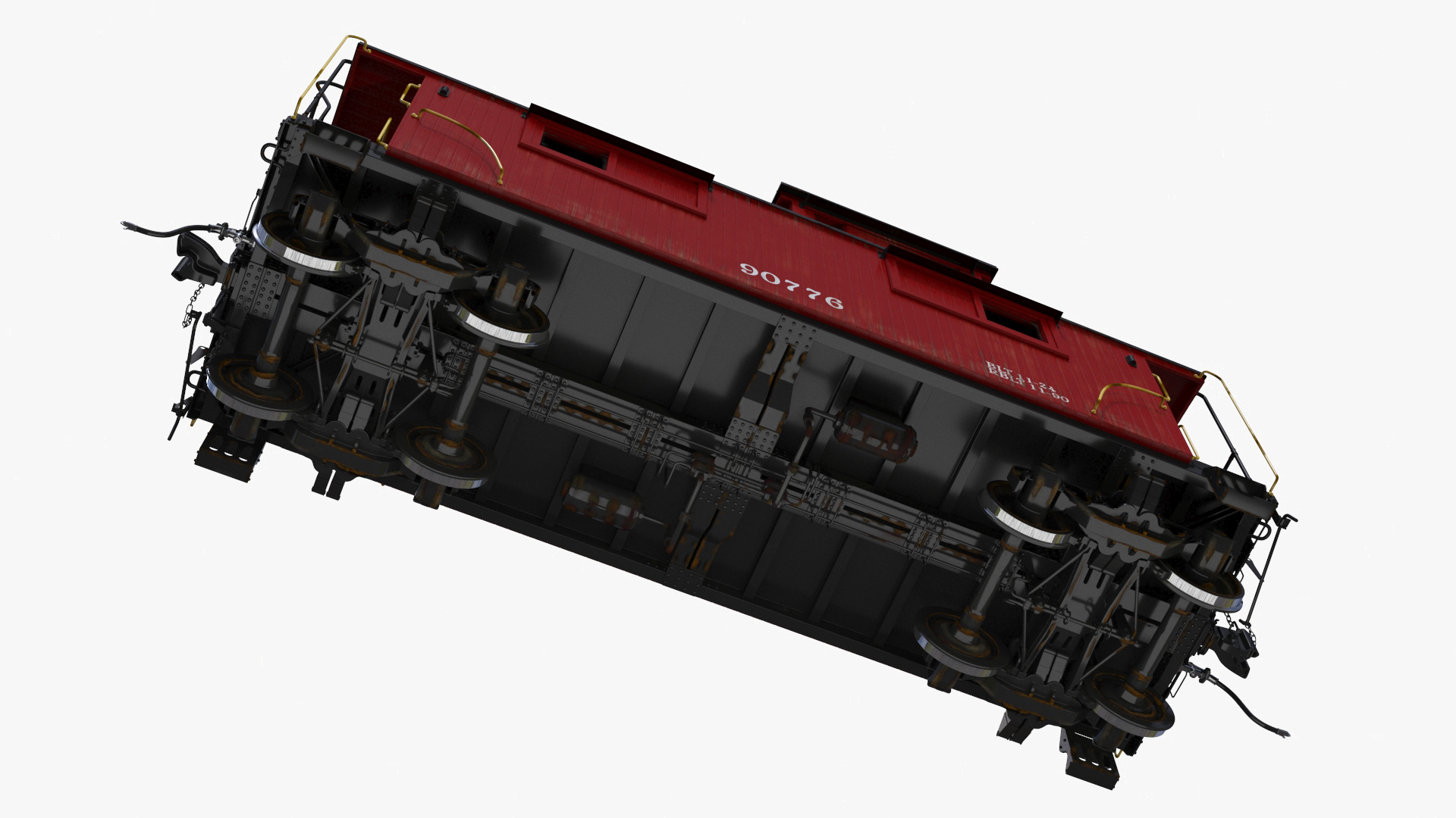 Steam Engine with Freight Cars and Caboose 3D