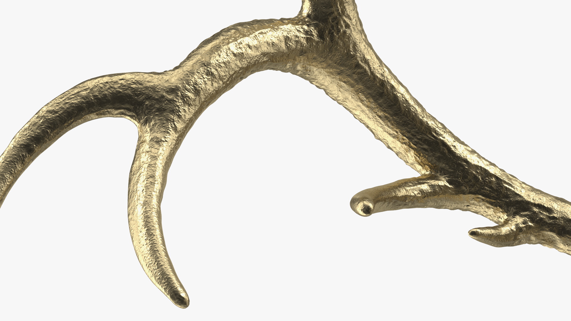 3D model Stag Antlers on a Wall Mount Gold Plated