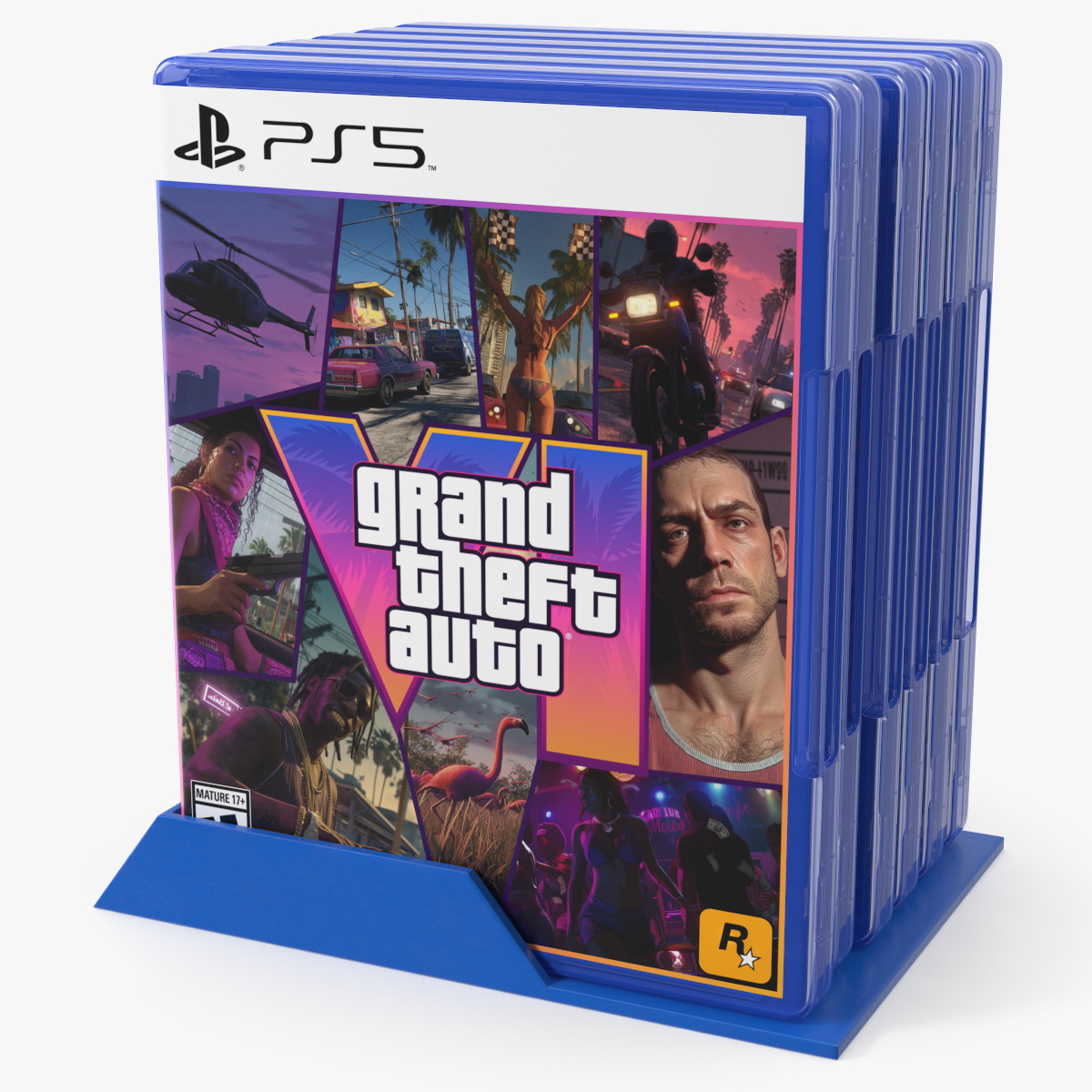 PlayStation 5 Game Cases Set on Holder