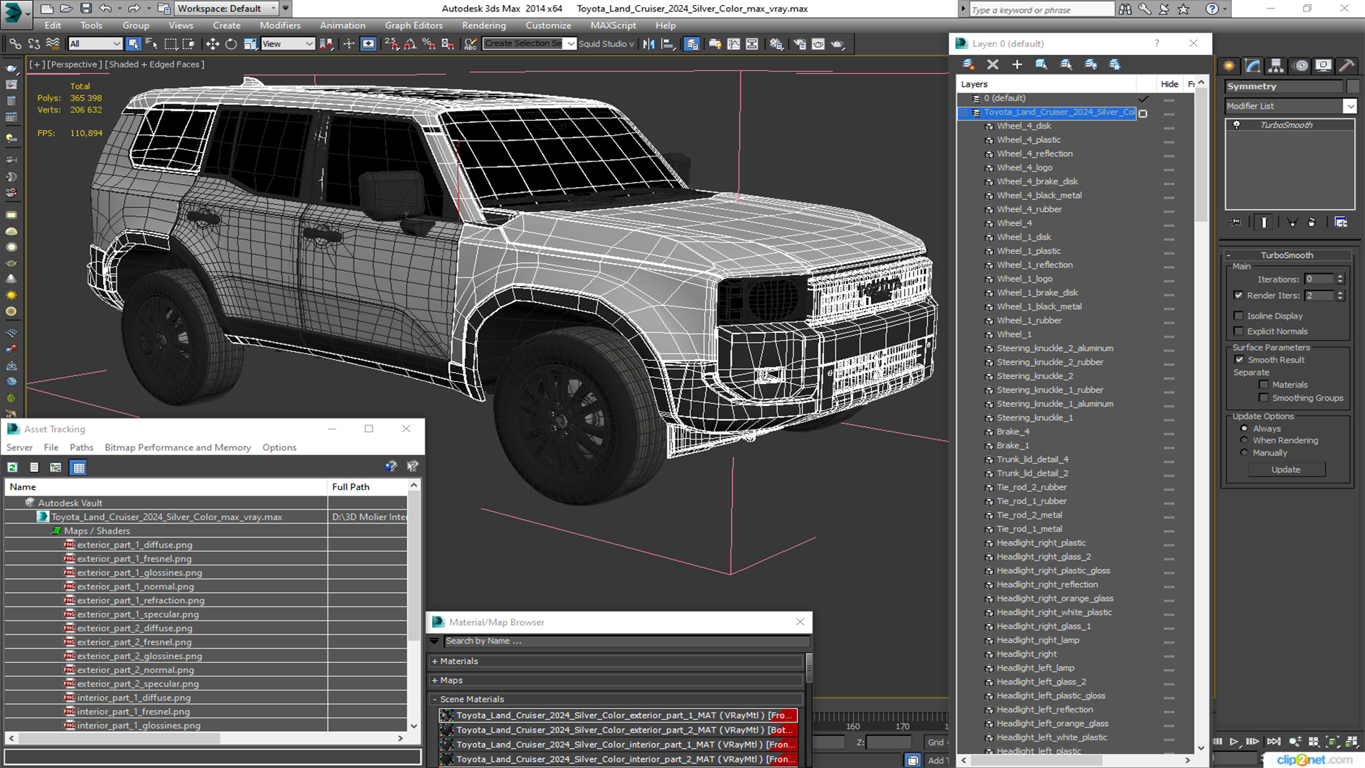 Toyota Land Cruiser 2024 Silver Color 3D