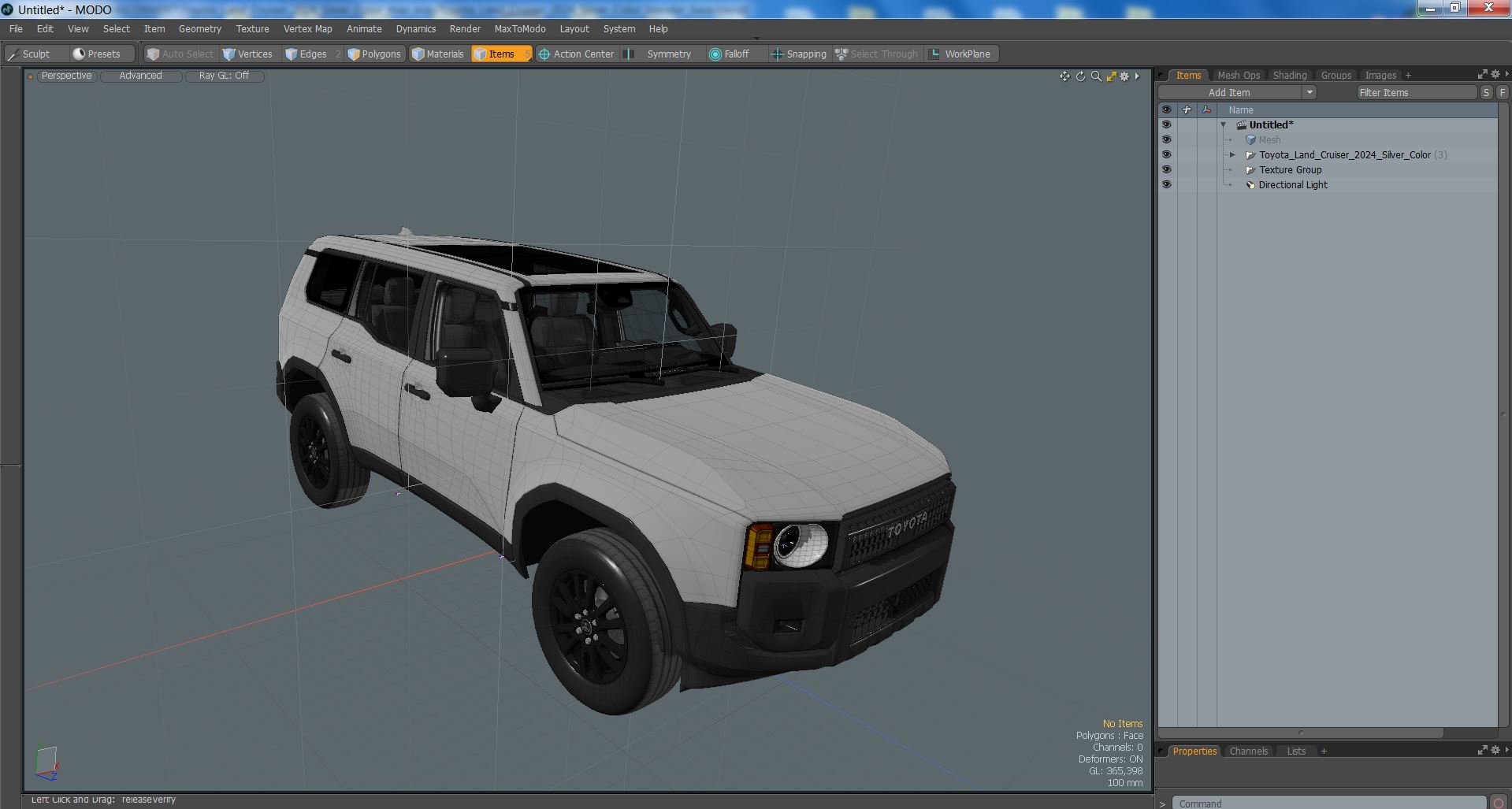 Toyota Land Cruiser 2024 Silver Color 3D