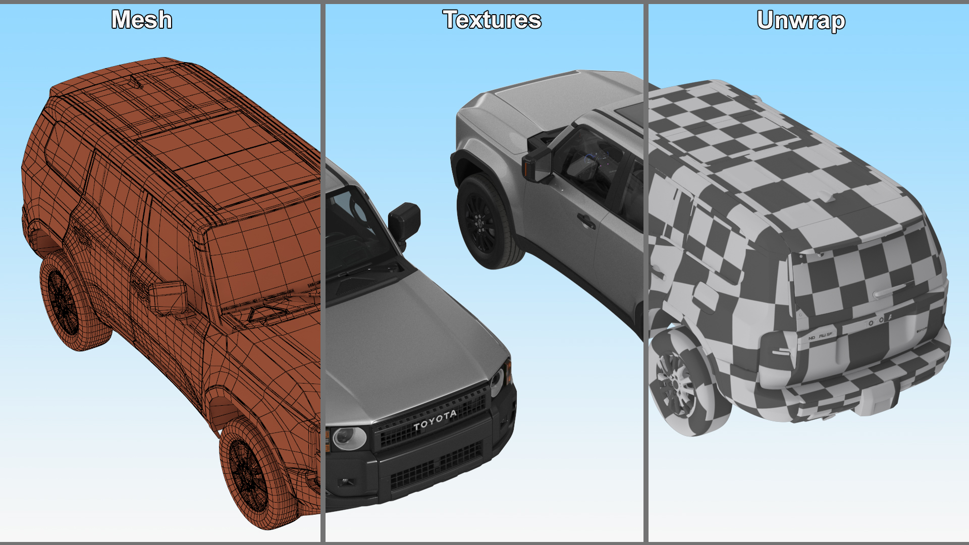 Toyota Land Cruiser 2024 Silver Color 3D