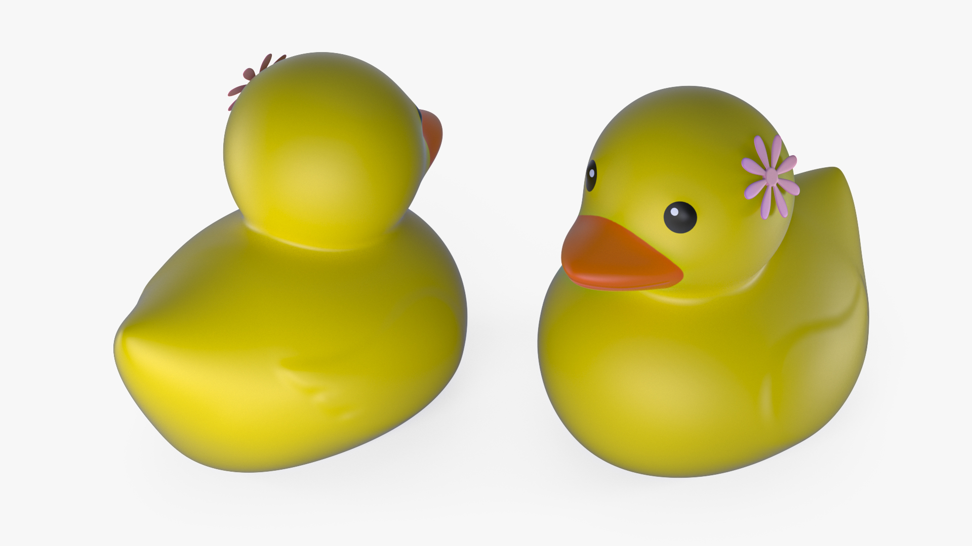 Pink Flower for Rubber Duck 3D