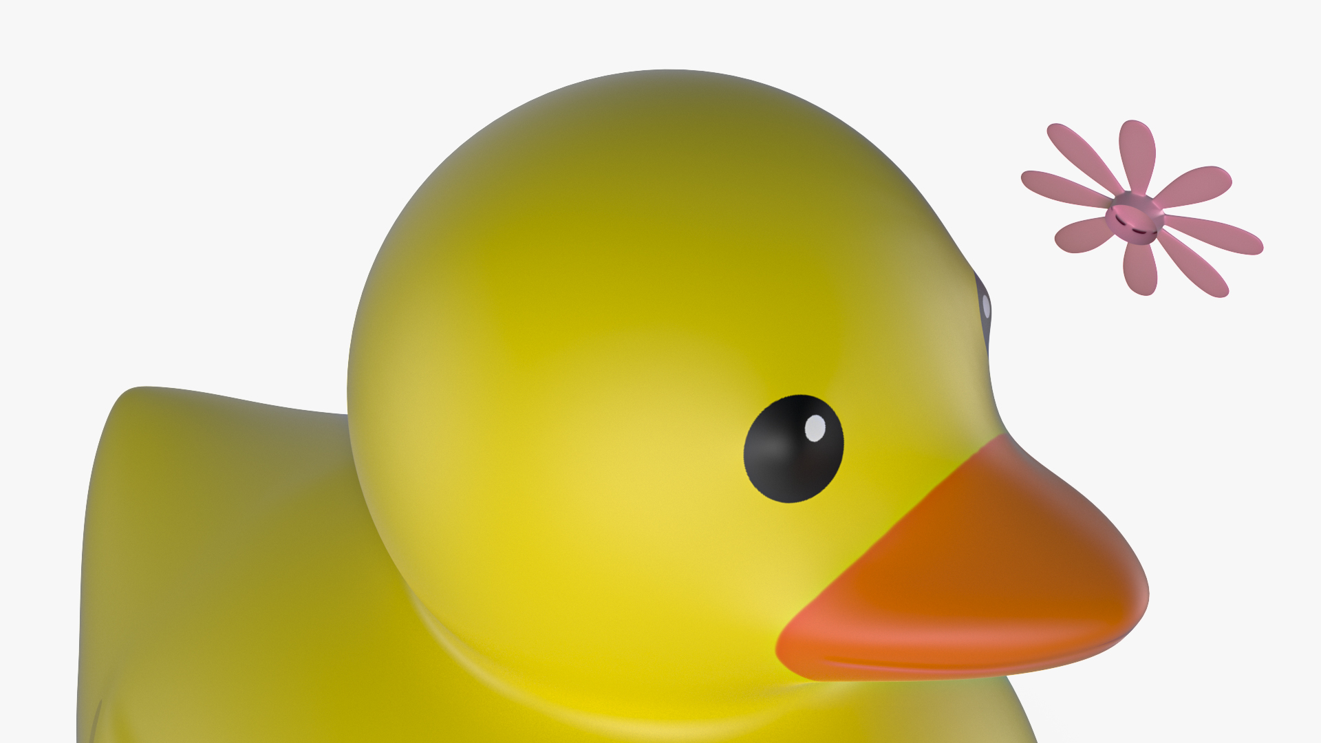 Pink Flower for Rubber Duck 3D