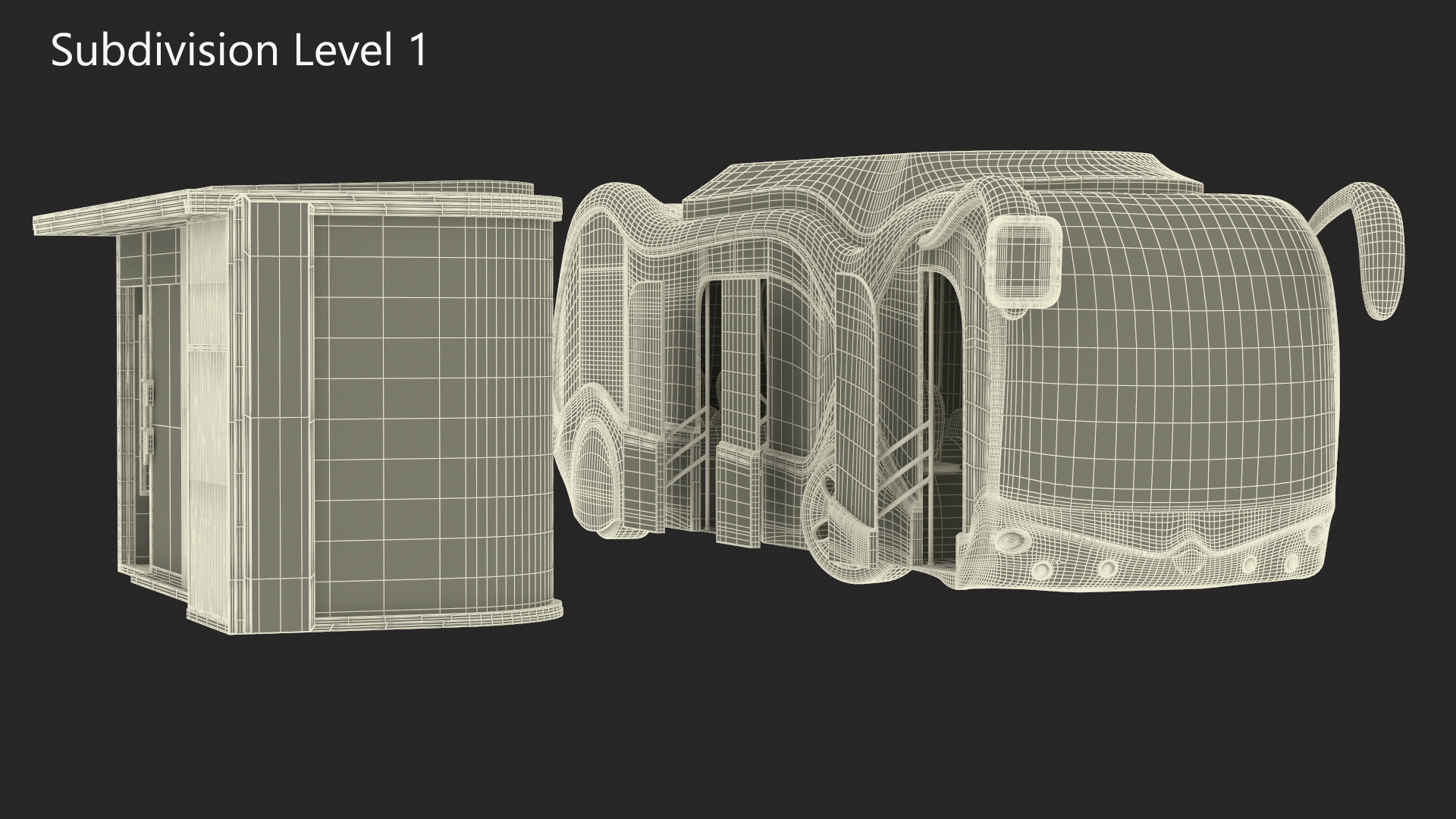 Futuristic Electric Bus at a Smart Stop 3D model