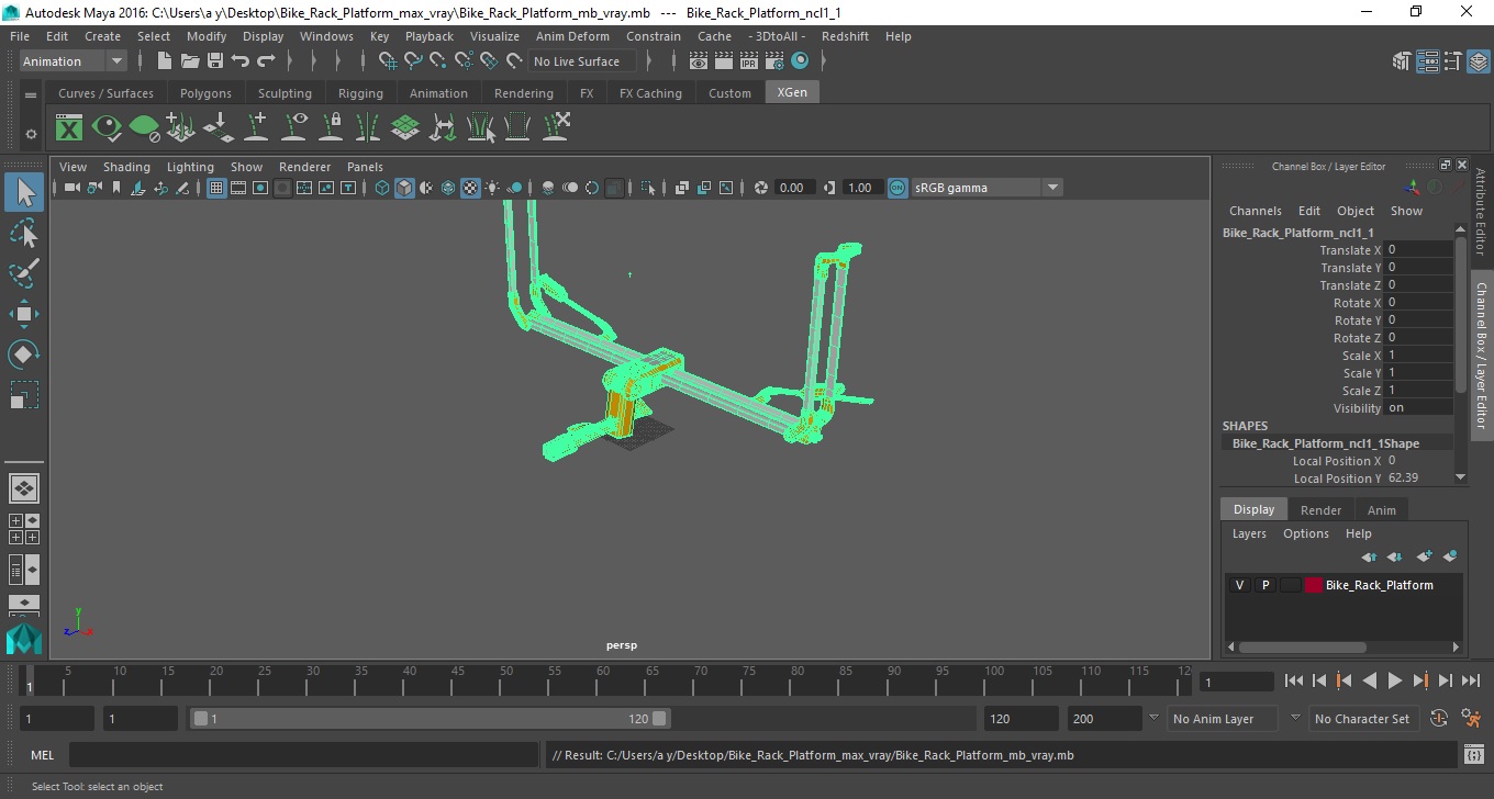 3D Bike Rack Platform model