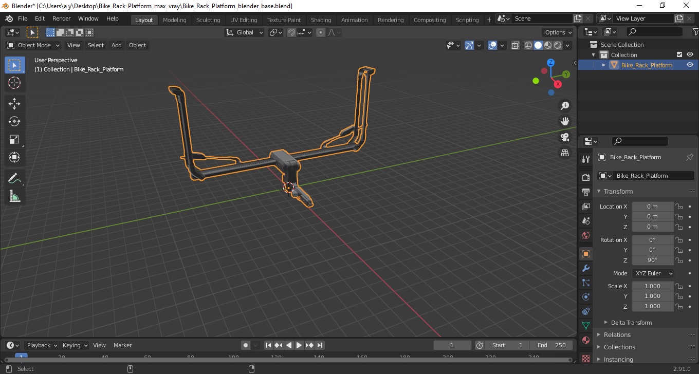 3D Bike Rack Platform model