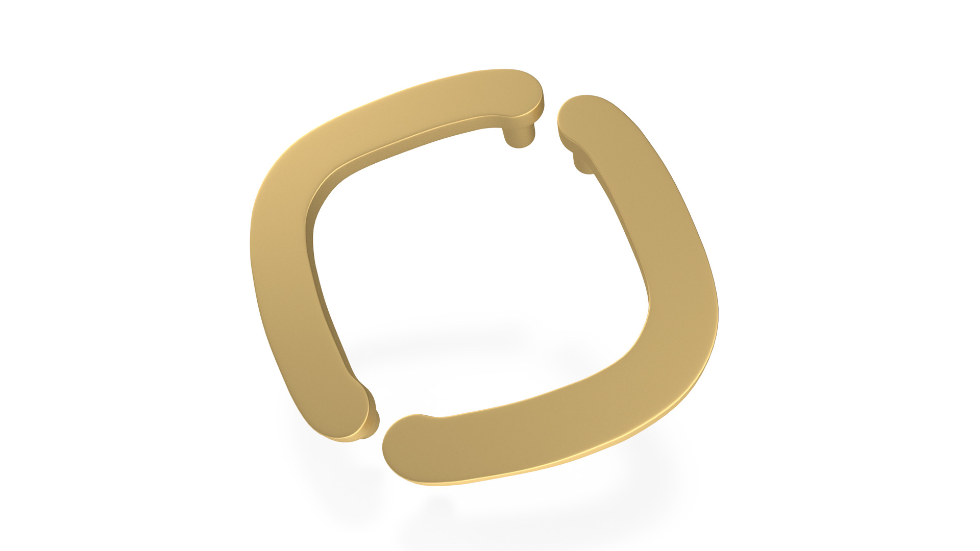 Door Handles Flat Corner Gold 3D model