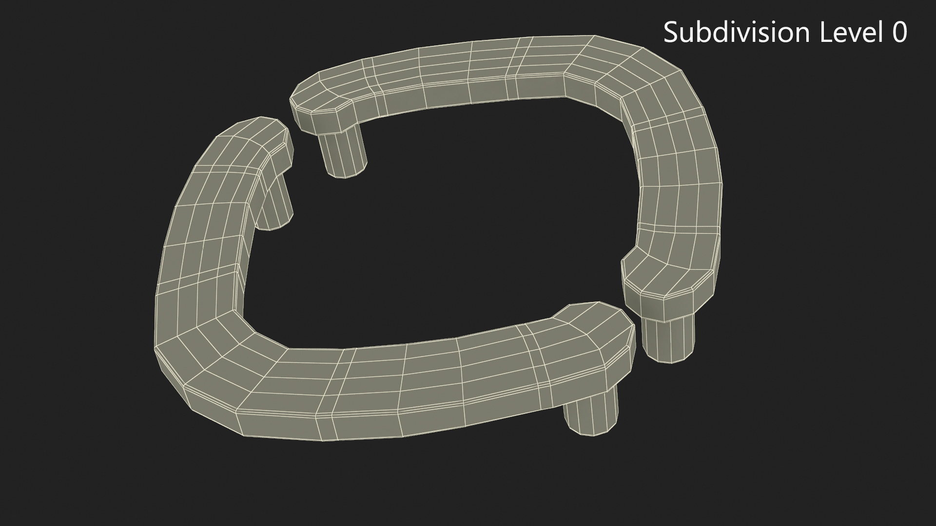 Door Handles Flat Corner Gold 3D model