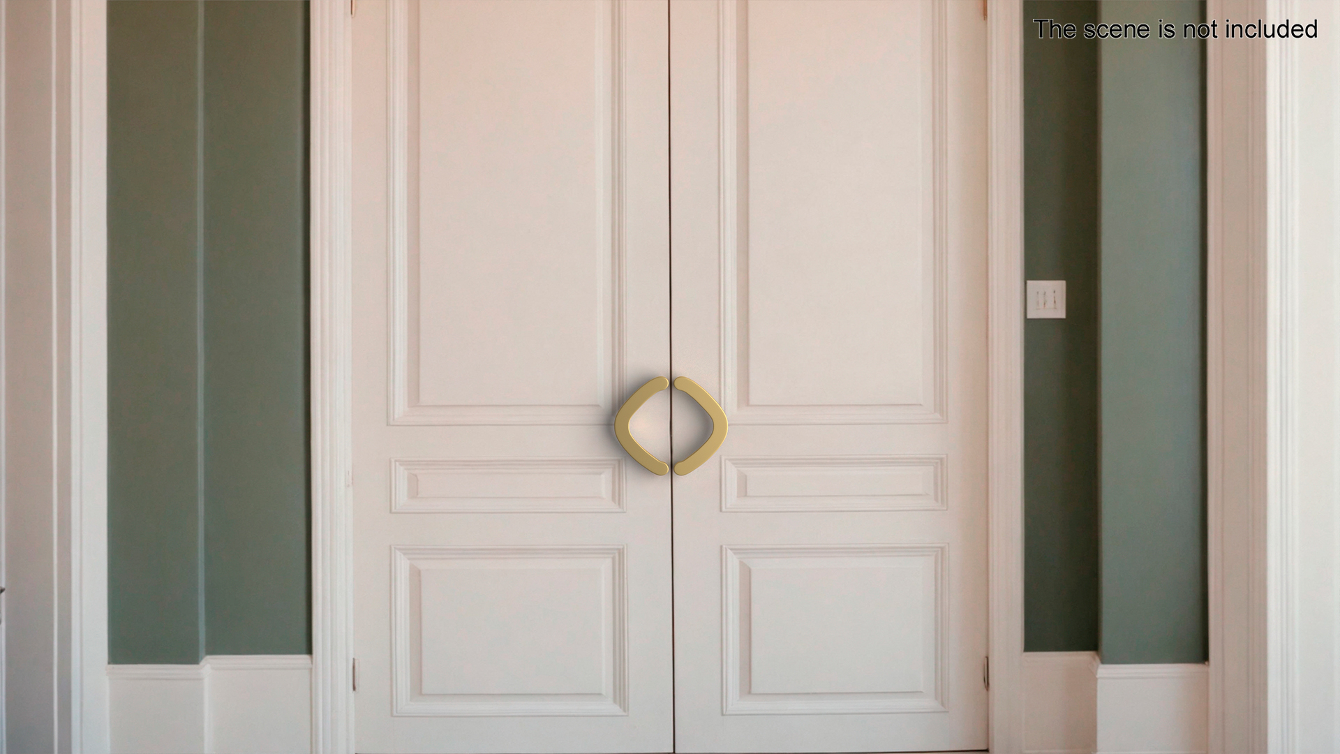 Door Handles Flat Corner Gold 3D model