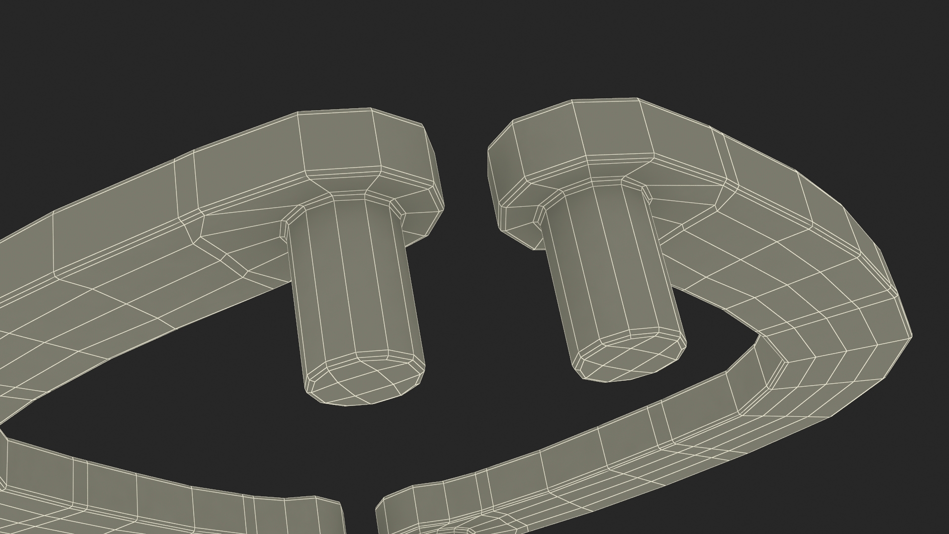 Door Handles Flat Corner Gold 3D model