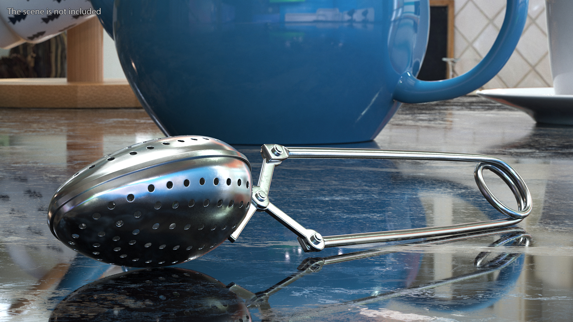 3D Stainless Steel Tea Infuser Spoon model