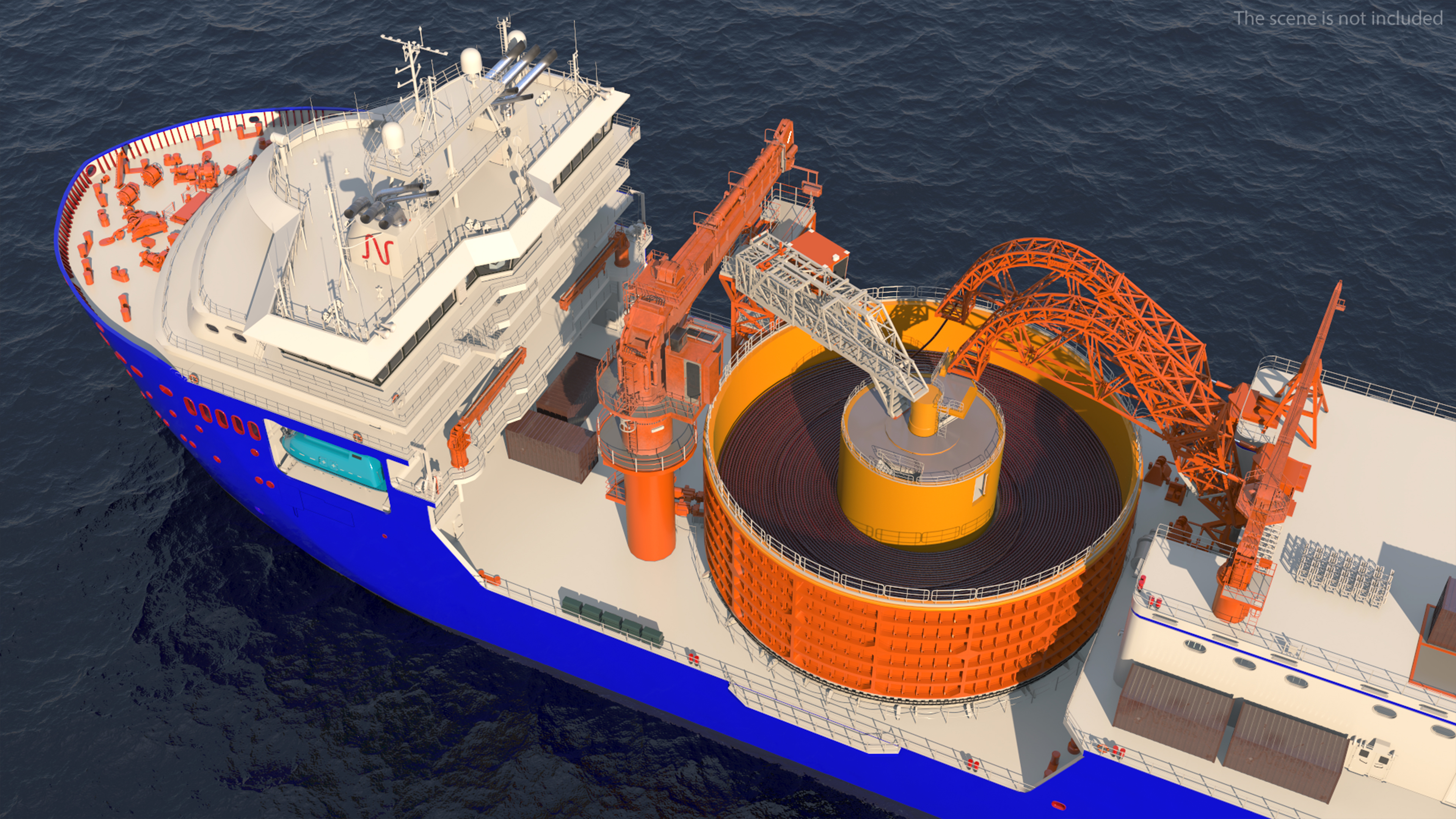 3D Cable Layer Vessel Blue model