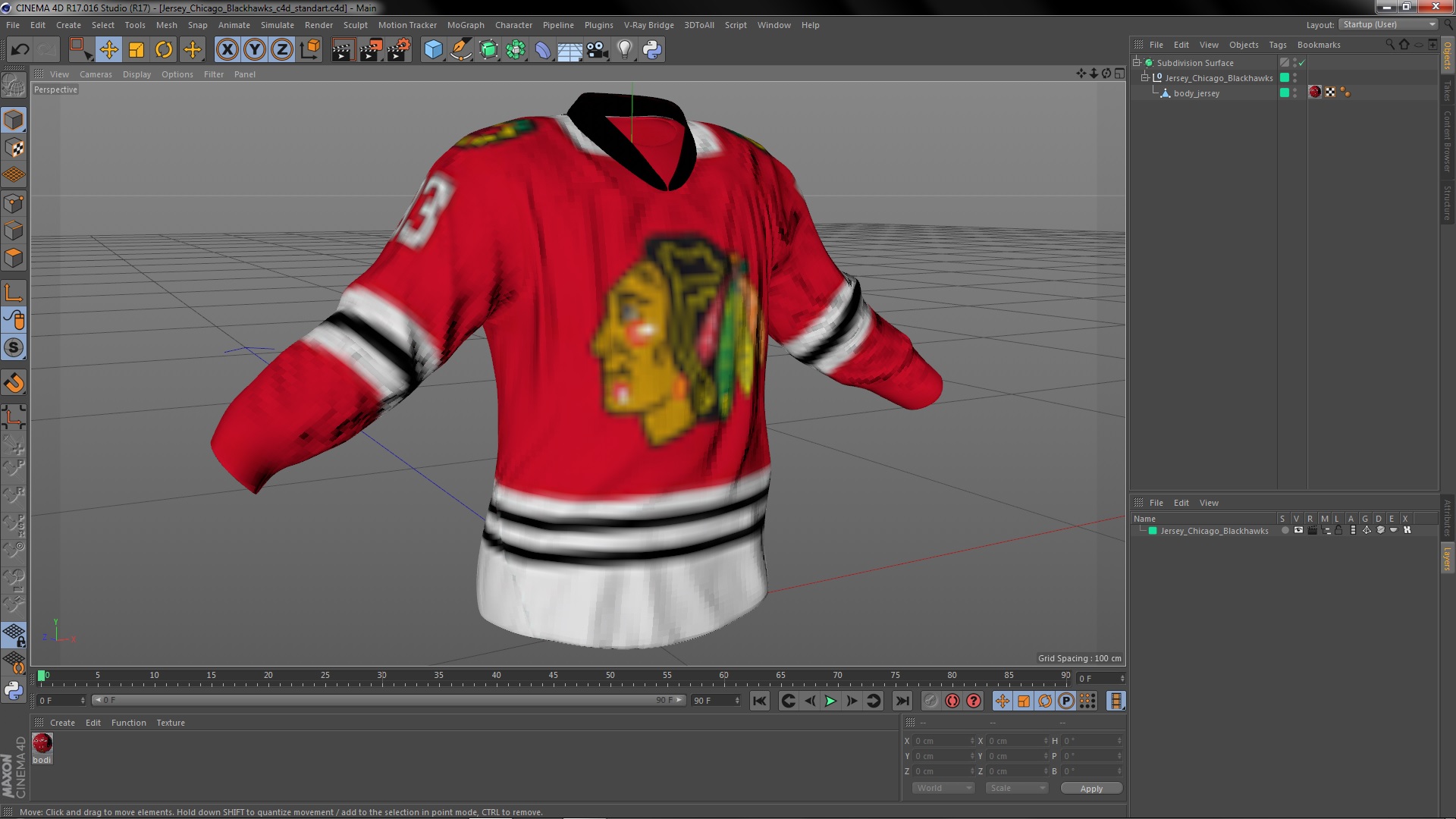 3D model Jersey Chicago Blackhawks