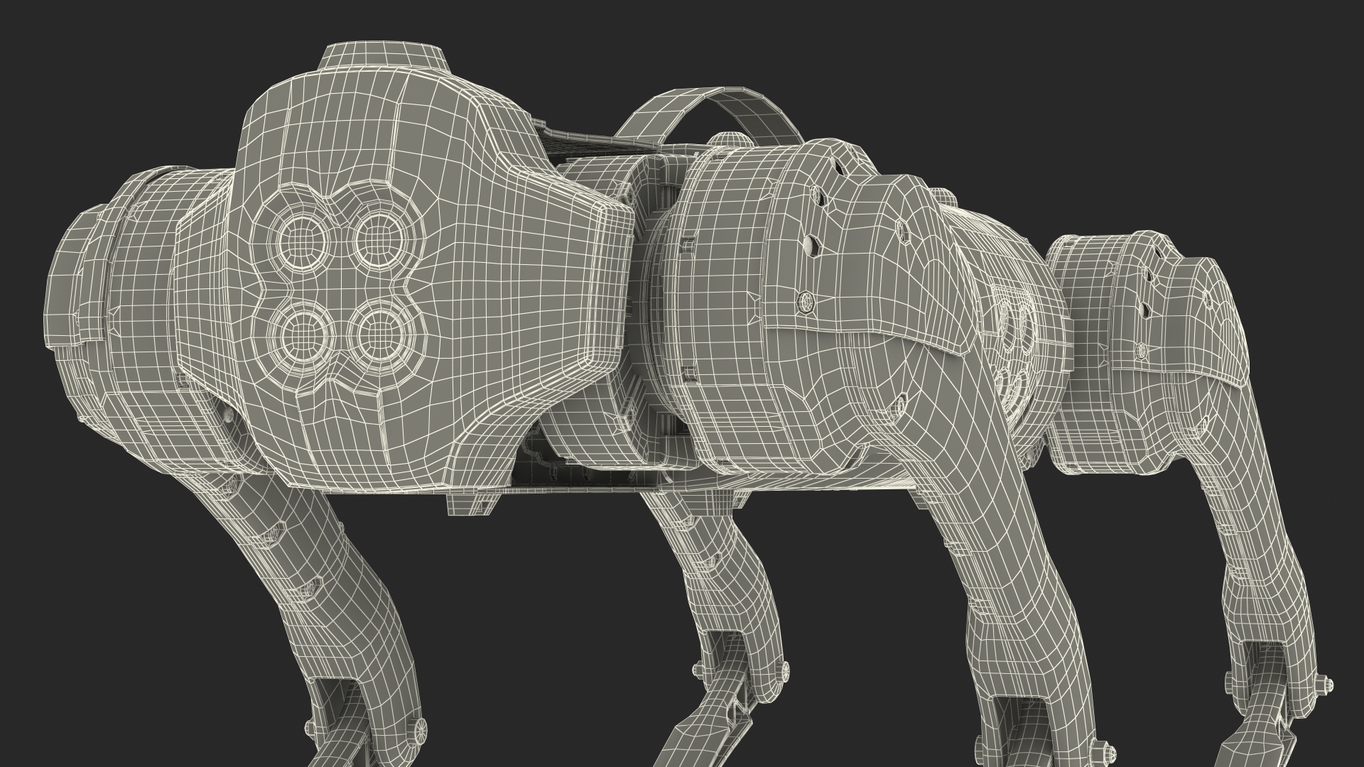 3D Bionic Dog Robot Yellow model