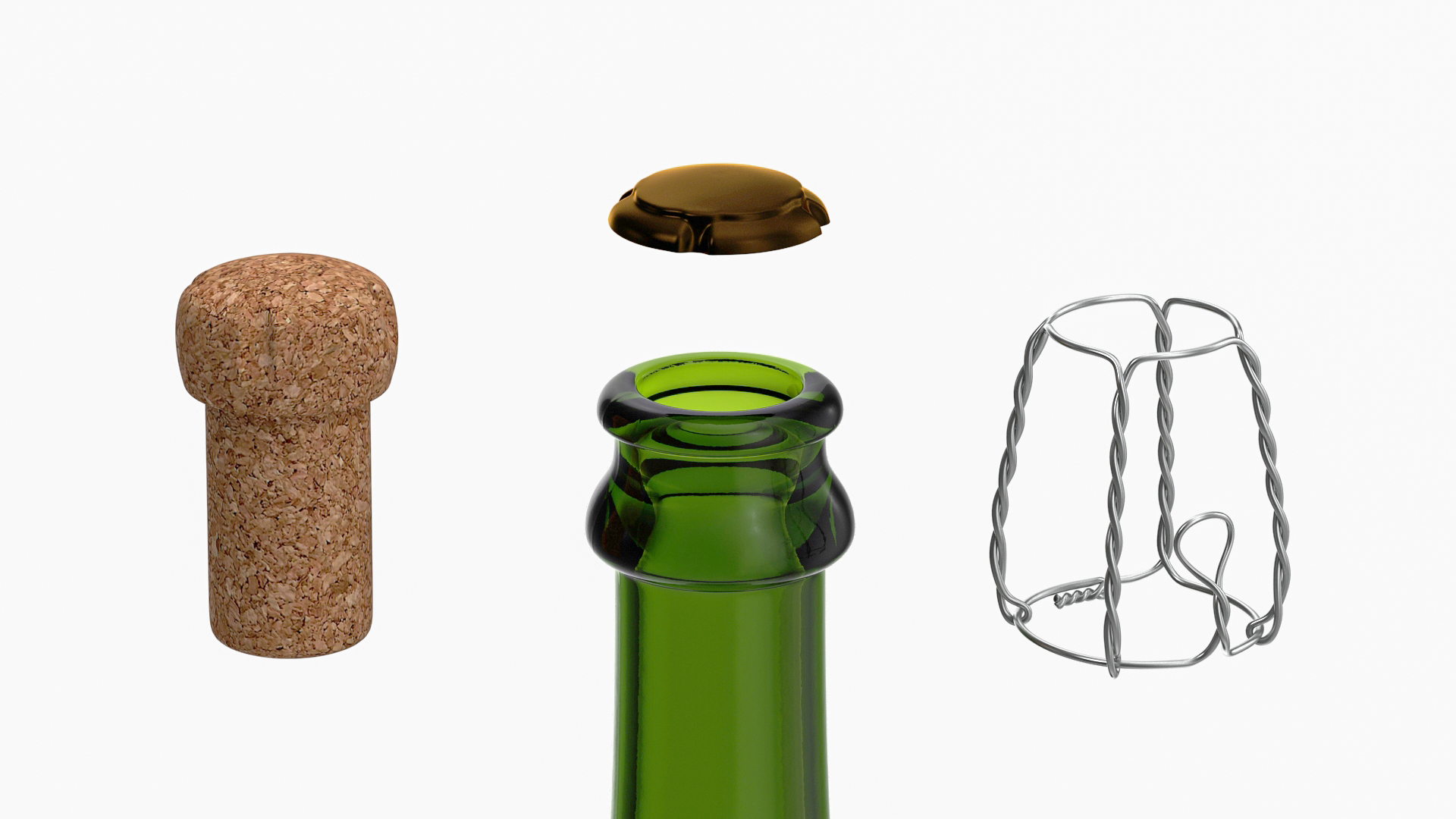 Black Champagne Bottle Mockup 3D model