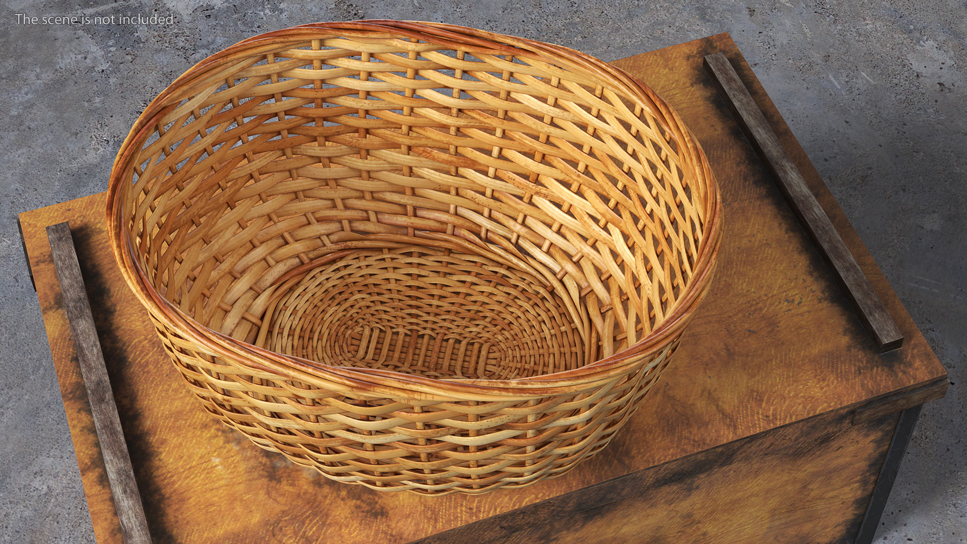 Wicker Basket Made of Straw 3D