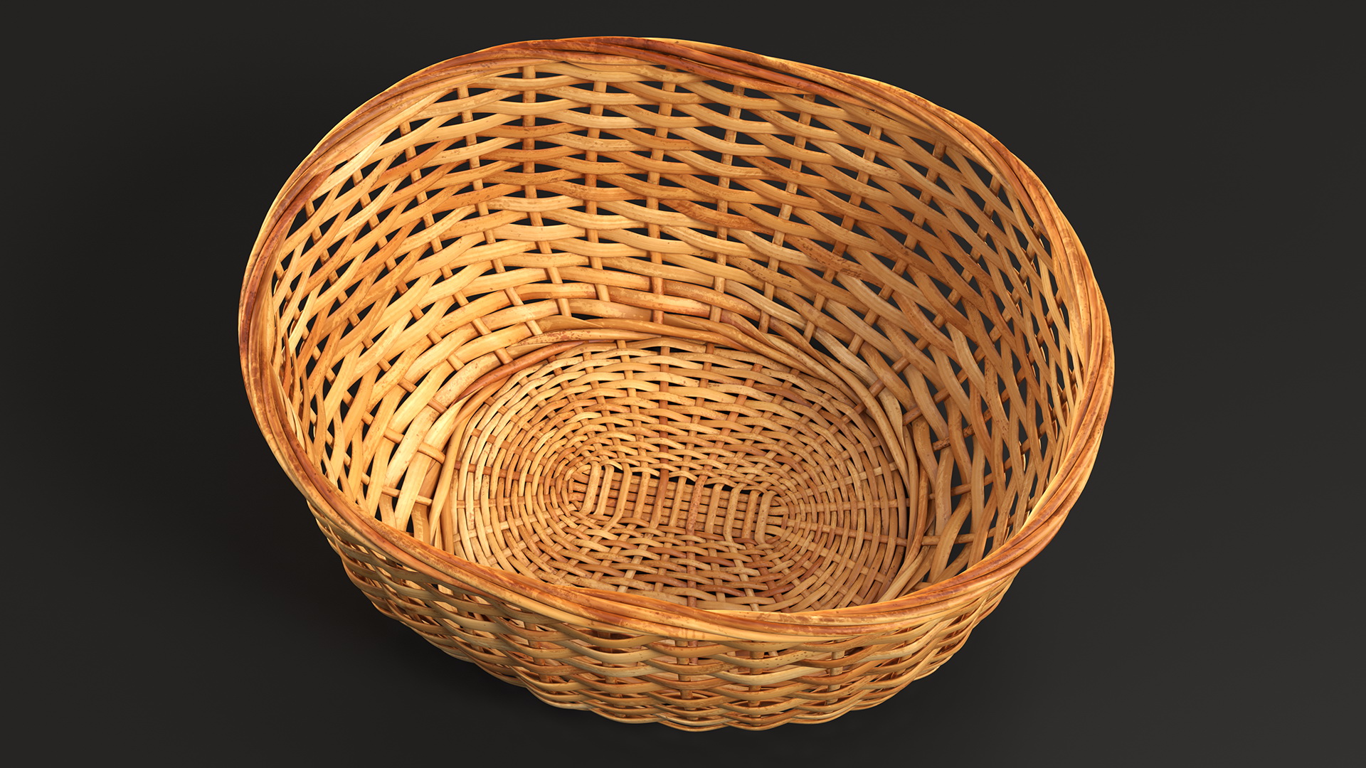 Wicker Basket Made of Straw 3D