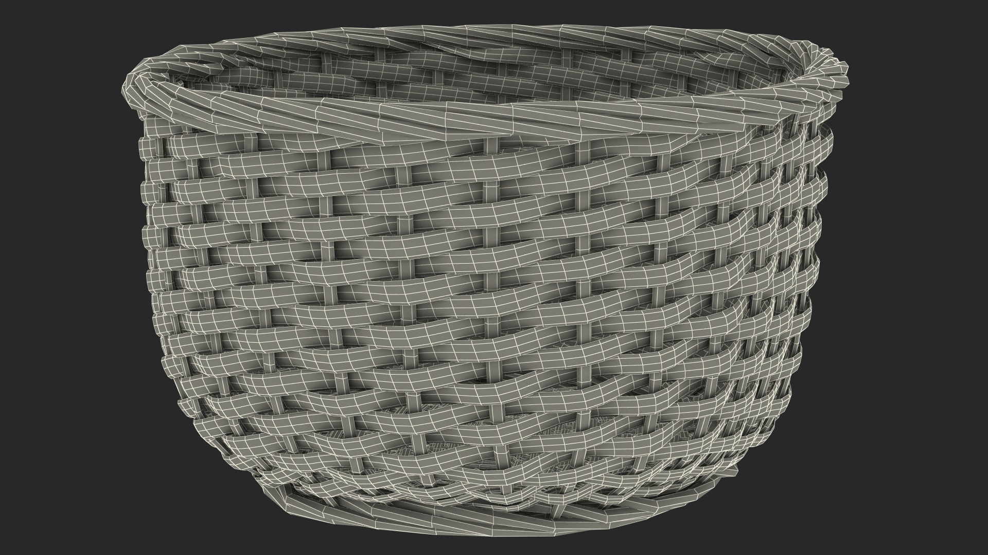 Wicker Basket Made of Straw 3D