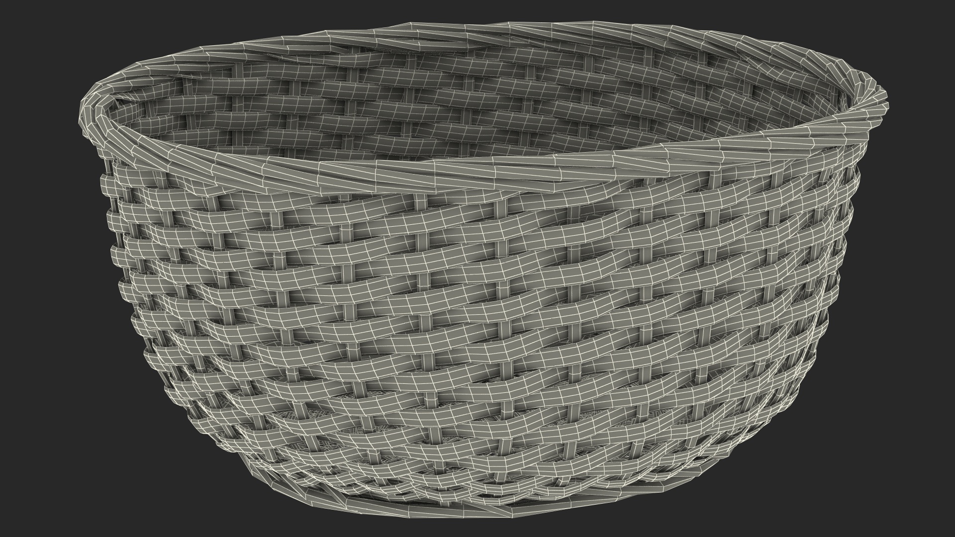 Wicker Basket Made of Straw 3D