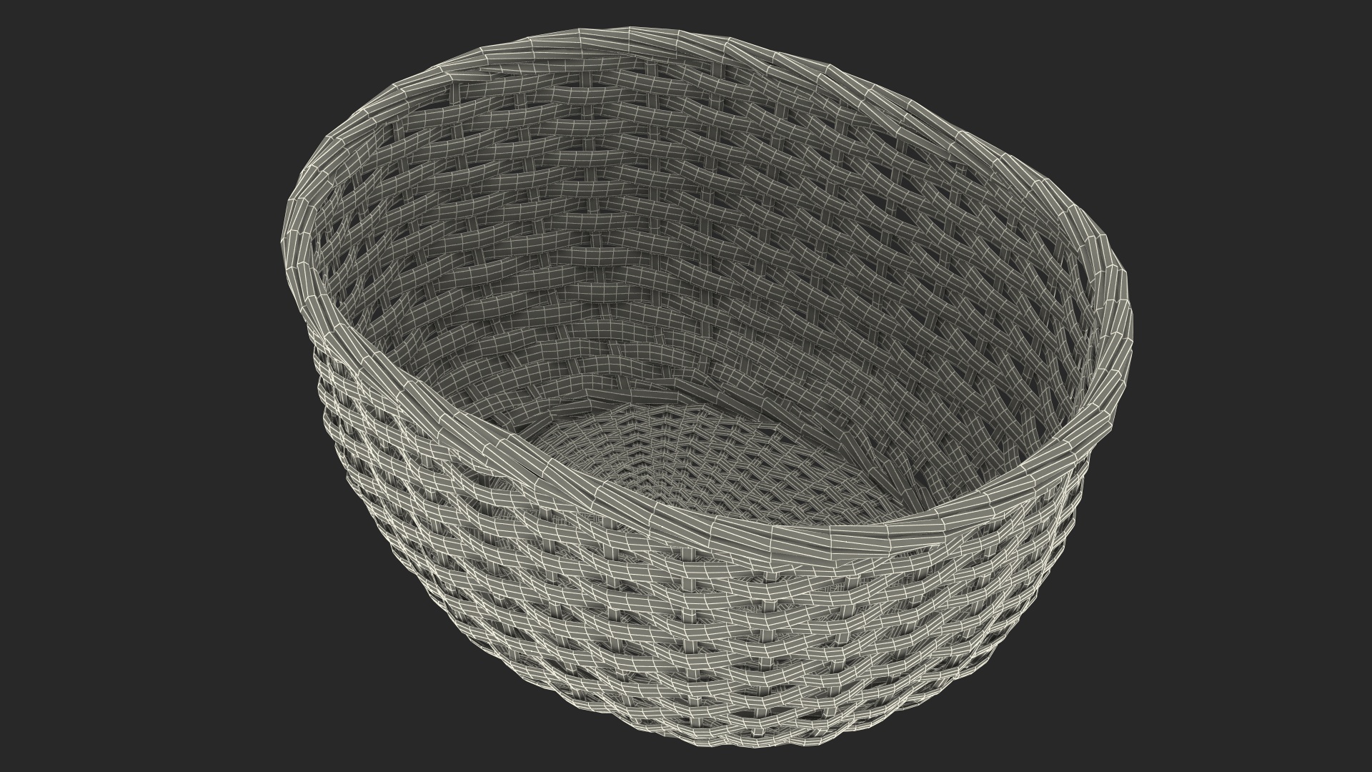 Wicker Basket Made of Straw 3D