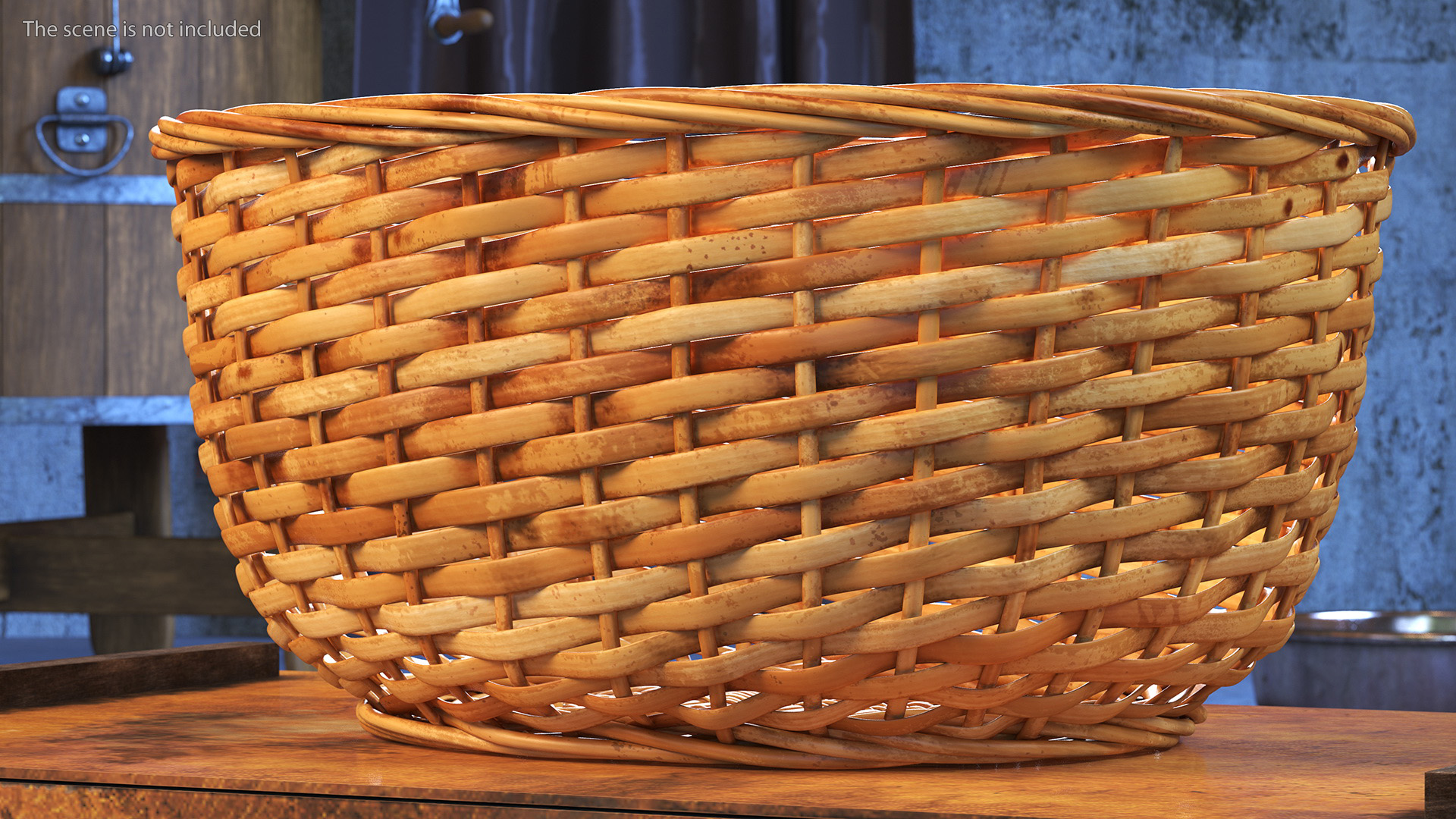 Wicker Basket Made of Straw 3D