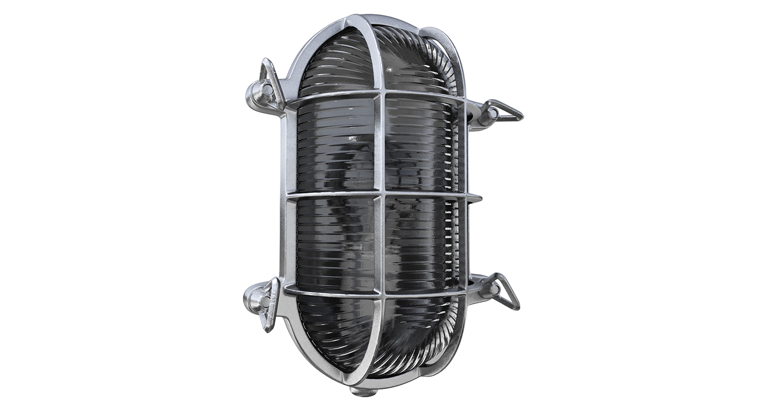 3D Oval Bulkhead Light Silver