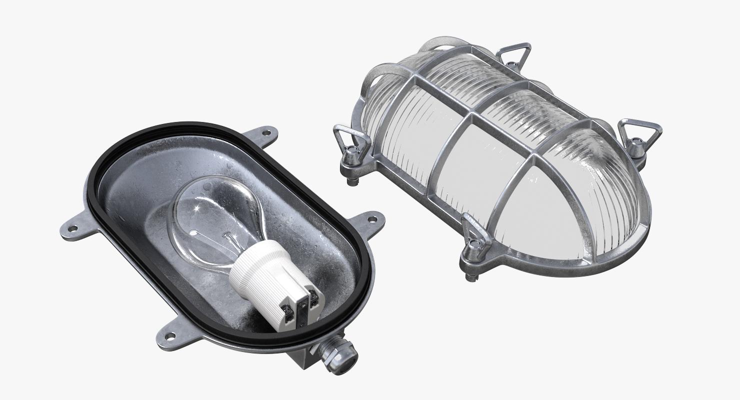 3D Oval Bulkhead Light Silver