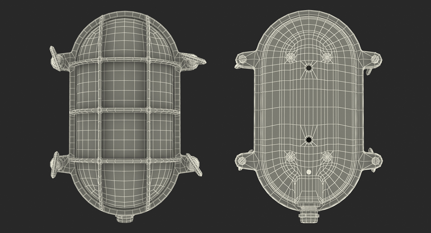 3D Oval Bulkhead Light Silver
