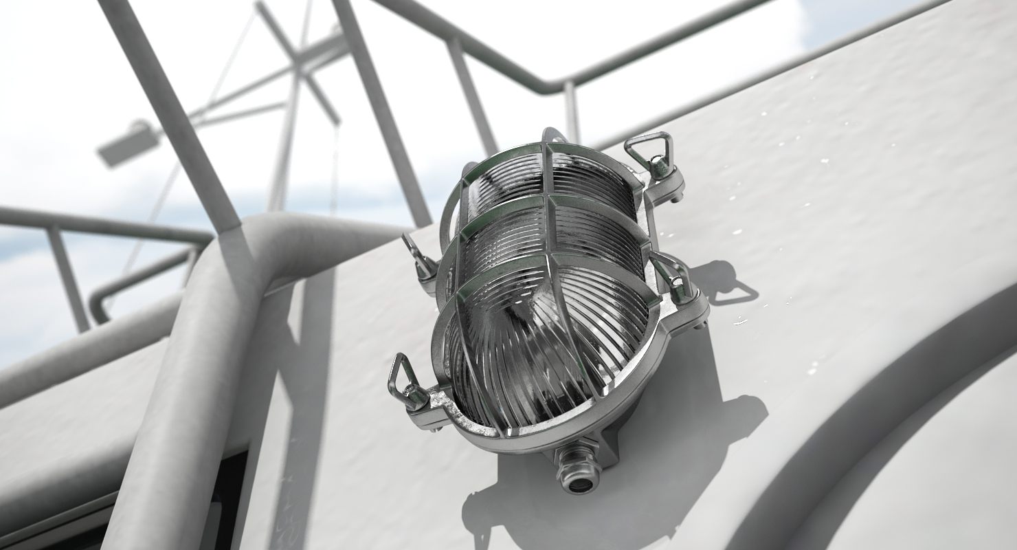 3D Oval Bulkhead Light Silver