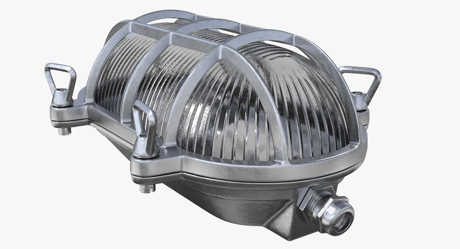 3D Oval Bulkhead Light Silver