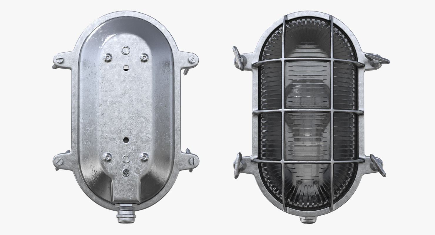 3D Oval Bulkhead Light Silver