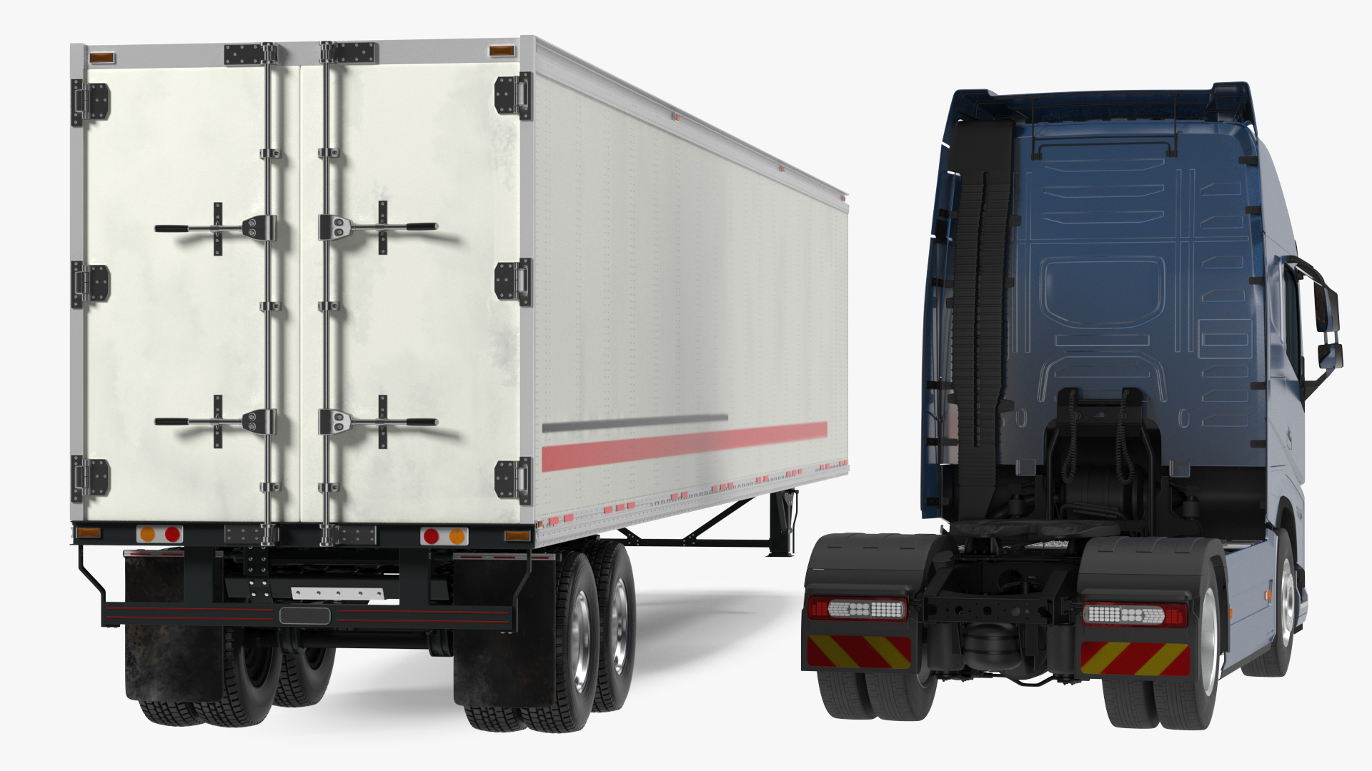 3D model Cabover 4x2 Lorry with Trailer