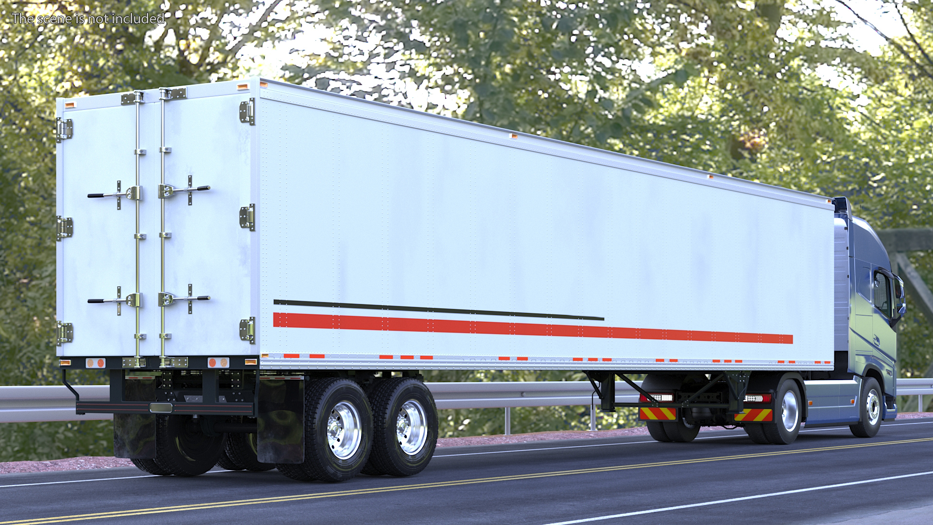 3D model Cabover 4x2 Lorry with Trailer