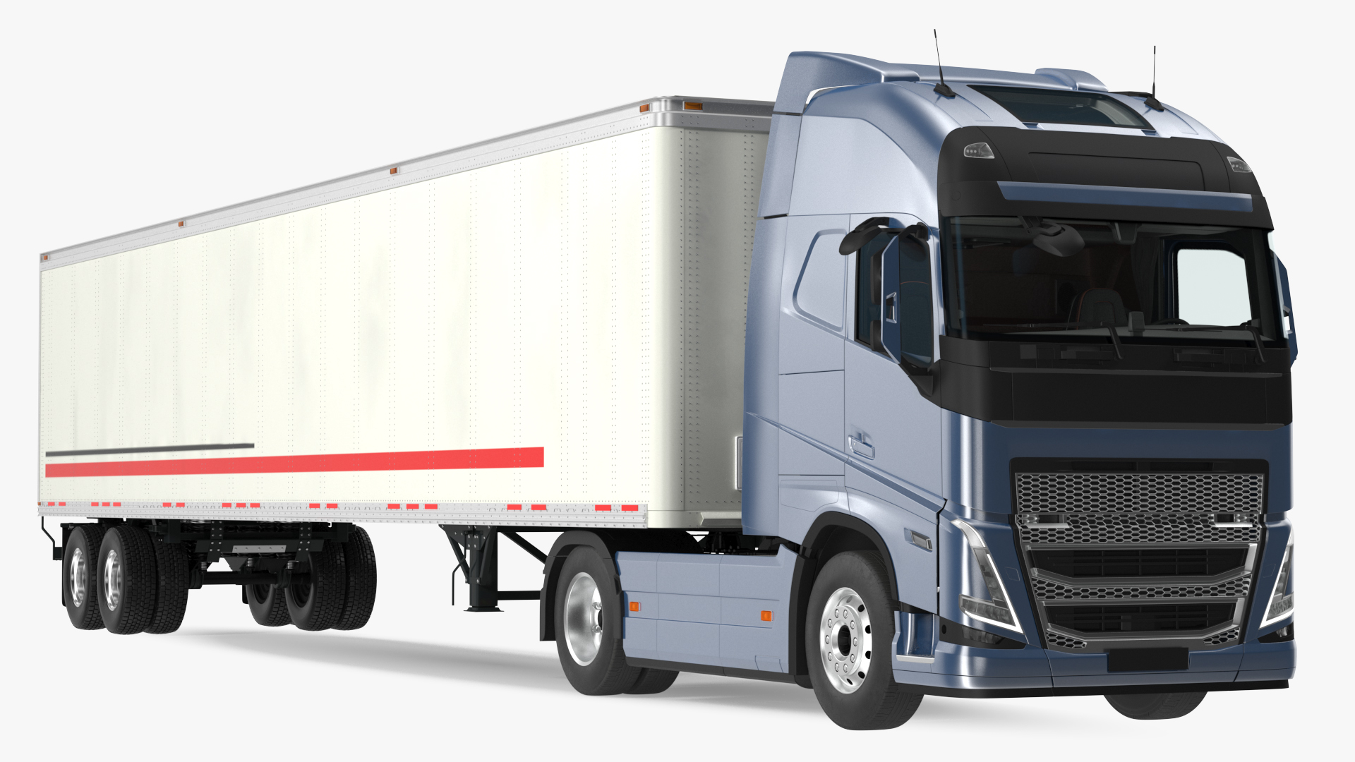 3D model Cabover 4x2 Lorry with Trailer