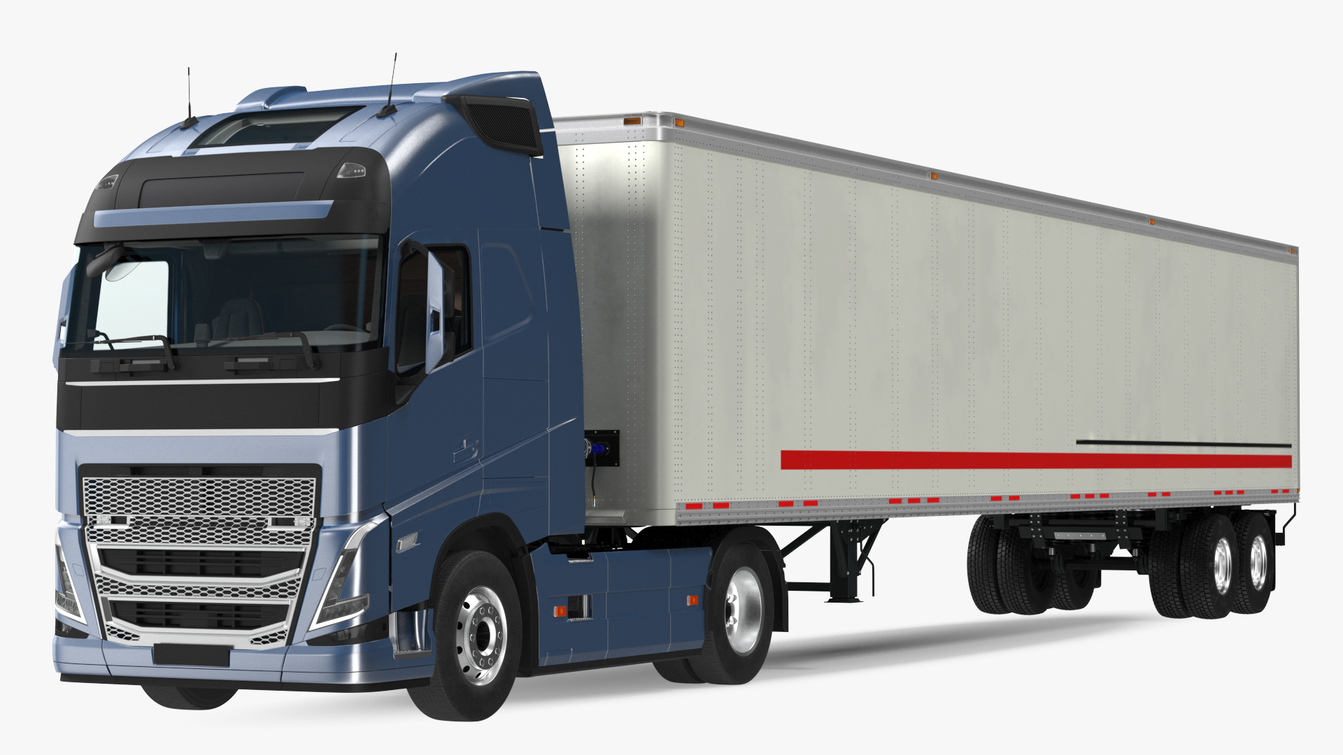 3D model Cabover 4x2 Lorry with Trailer