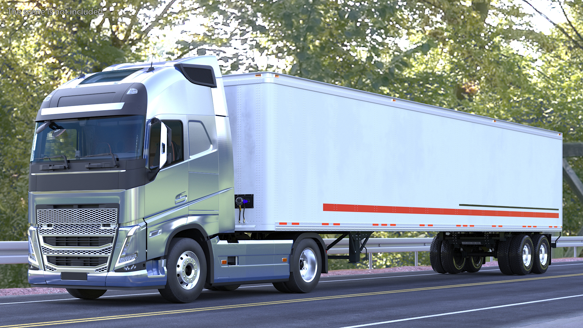 3D model Cabover 4x2 Lorry with Trailer