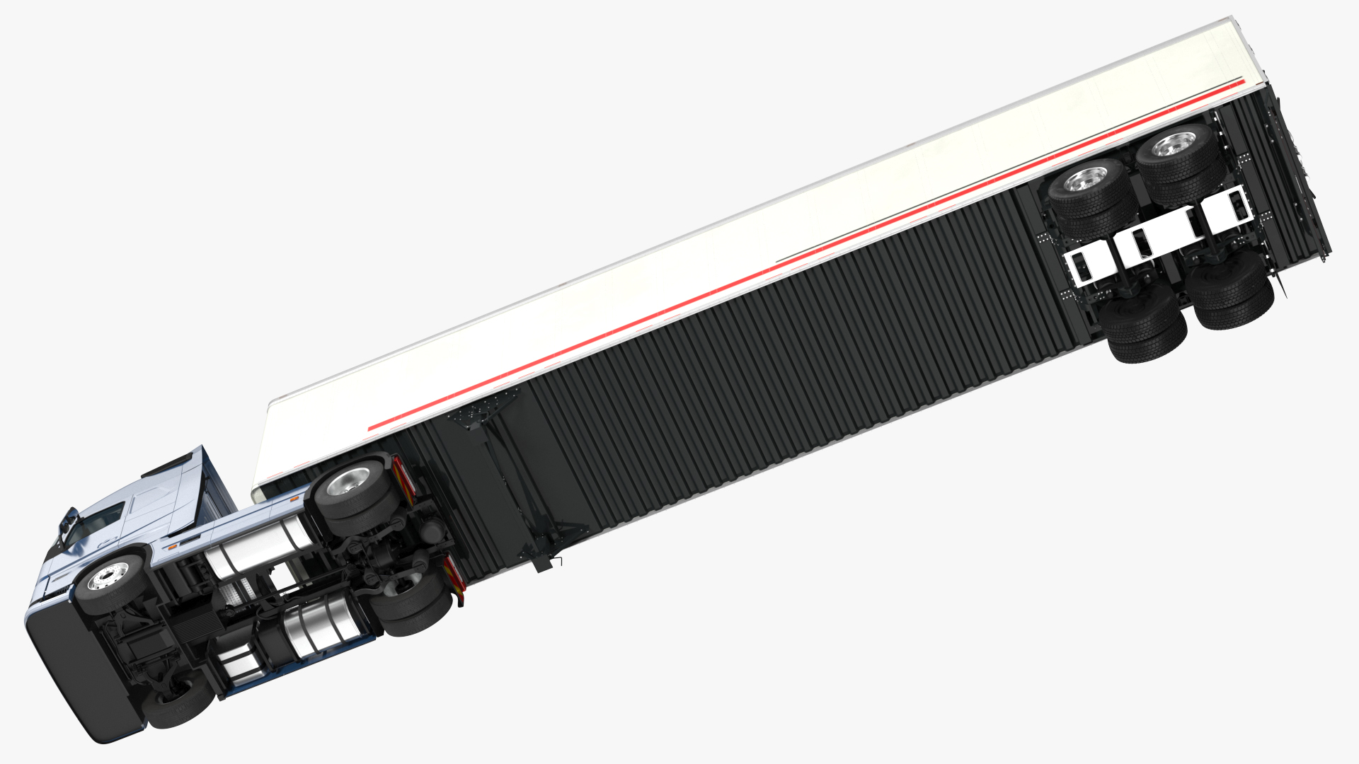 3D model Cabover 4x2 Lorry with Trailer