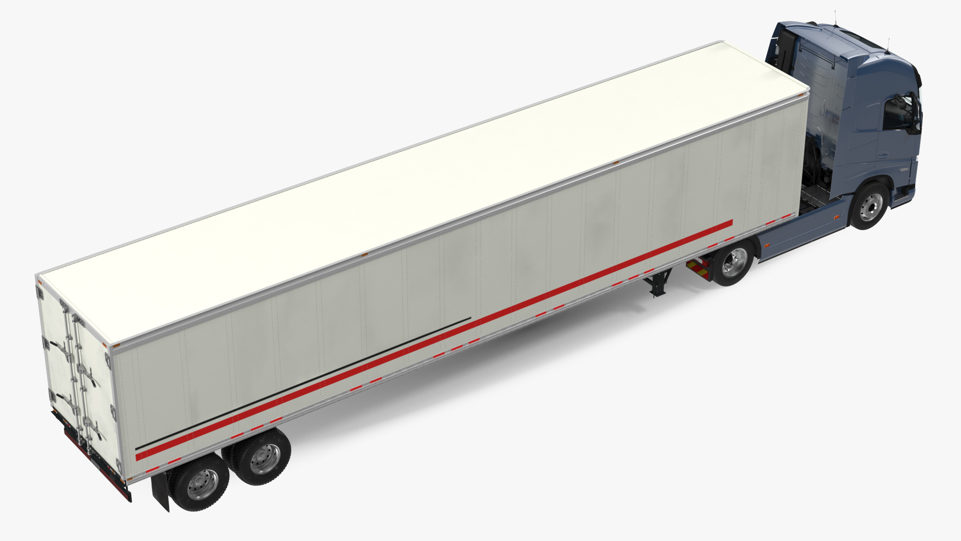 3D model Cabover 4x2 Lorry with Trailer