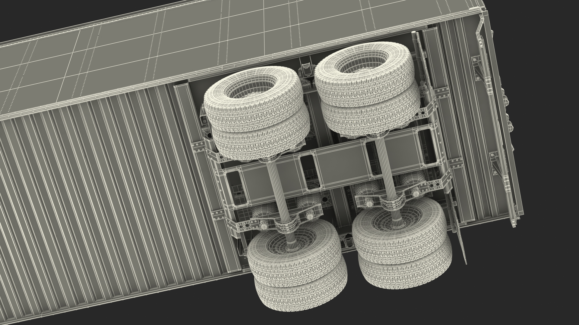 3D model Cabover 4x2 Lorry with Trailer